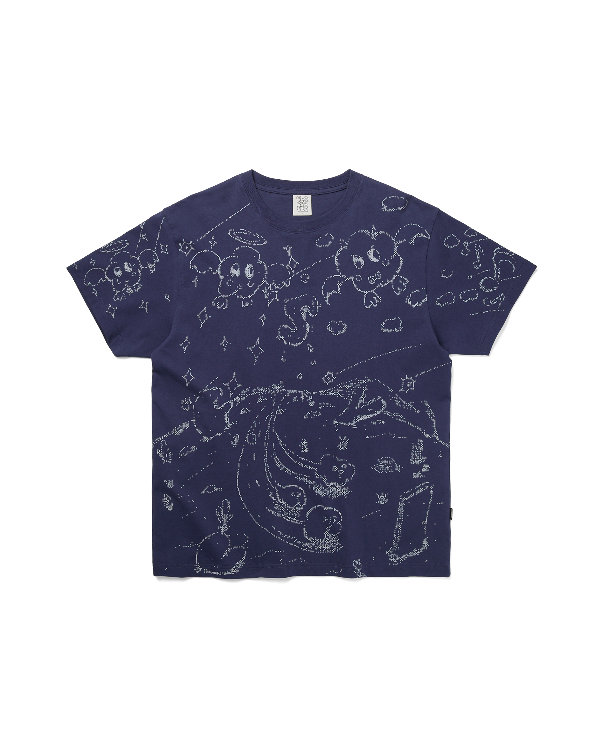 yeseyesee - Pixel World Tee (Light Navy) product image 1 | TRAB K-Fashion Australia