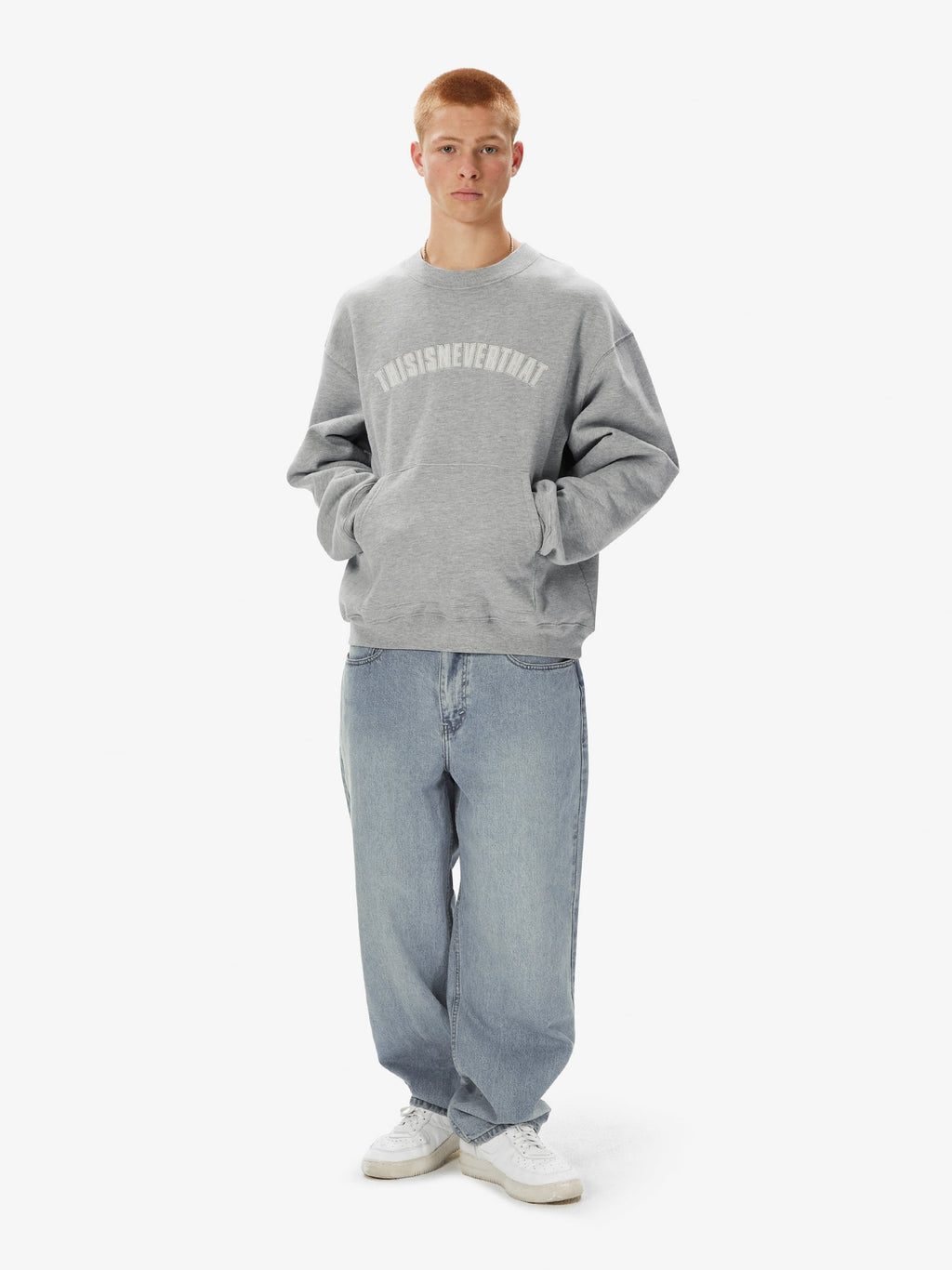 thisisneverthat - Pocket Crewneck Heather (Grey) product image 6 | TRAB K-Fashion Australia