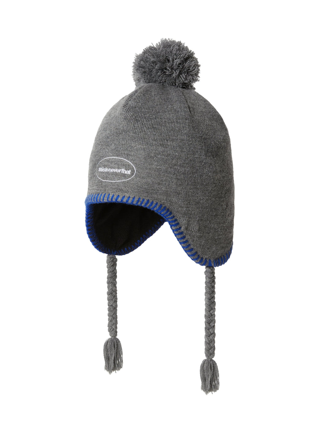 thisisneverthat - Pom Earflap Beanie (grey) product image 1 | TRAB K-Fashion Australia