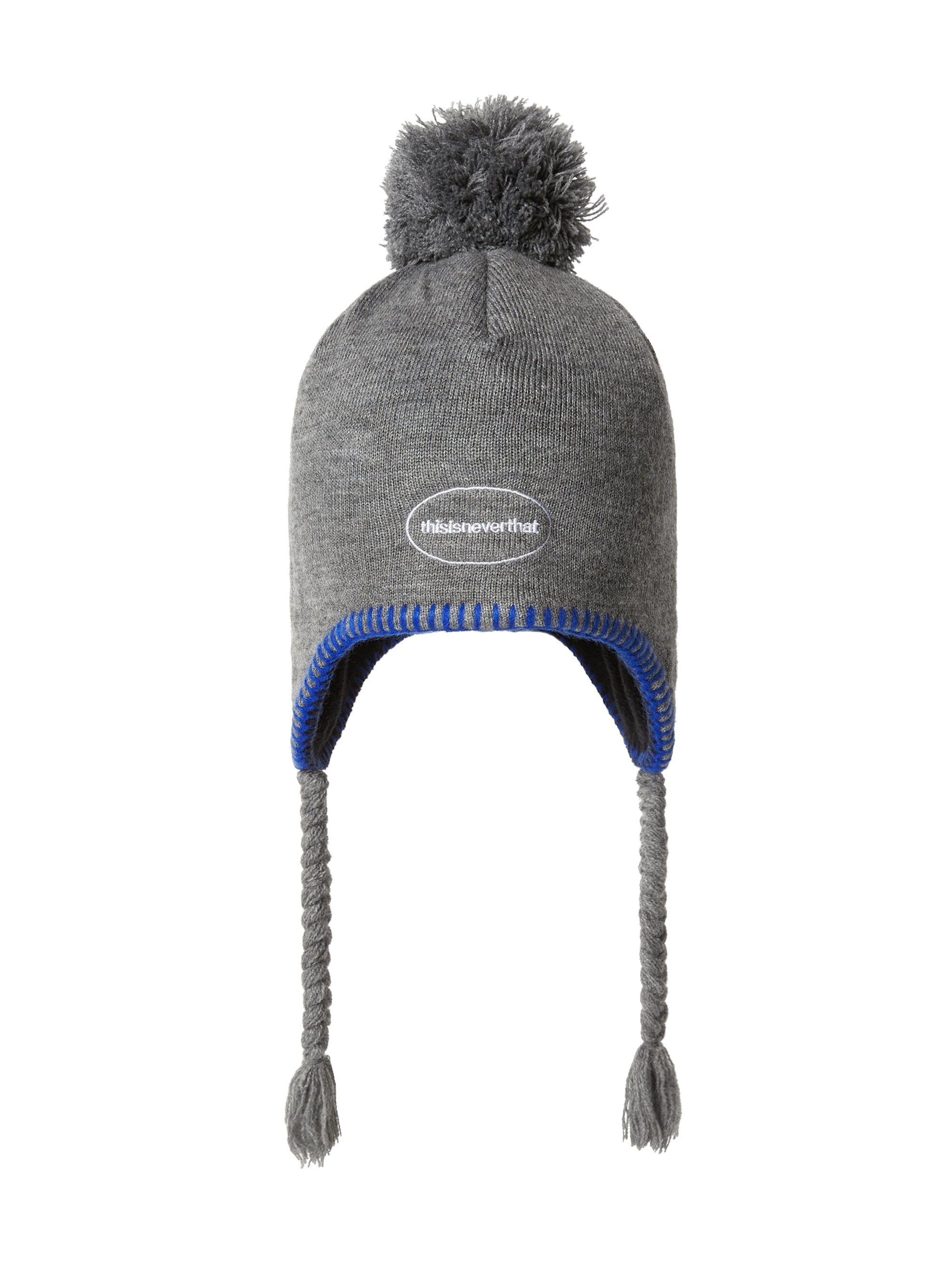 thisisneverthat - Pom Earflap Beanie (grey) product image 2 | TRAB K-Fashion Australia