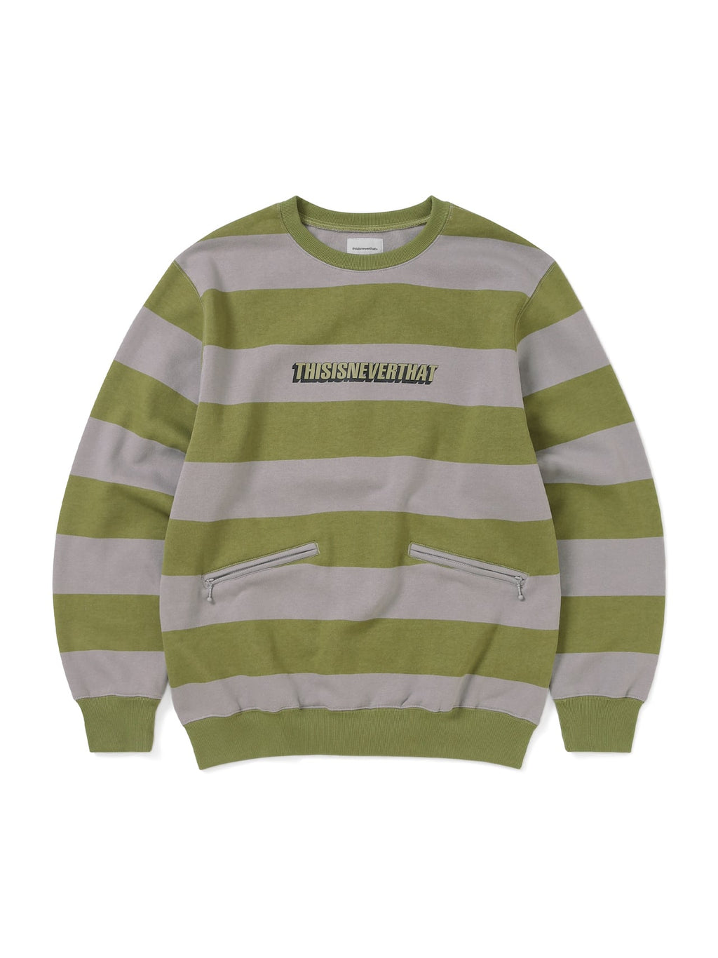 thisisneverthat - Printed Stripe Crewneck (Grey) product image 1 | TRAB K-Fashion Australia