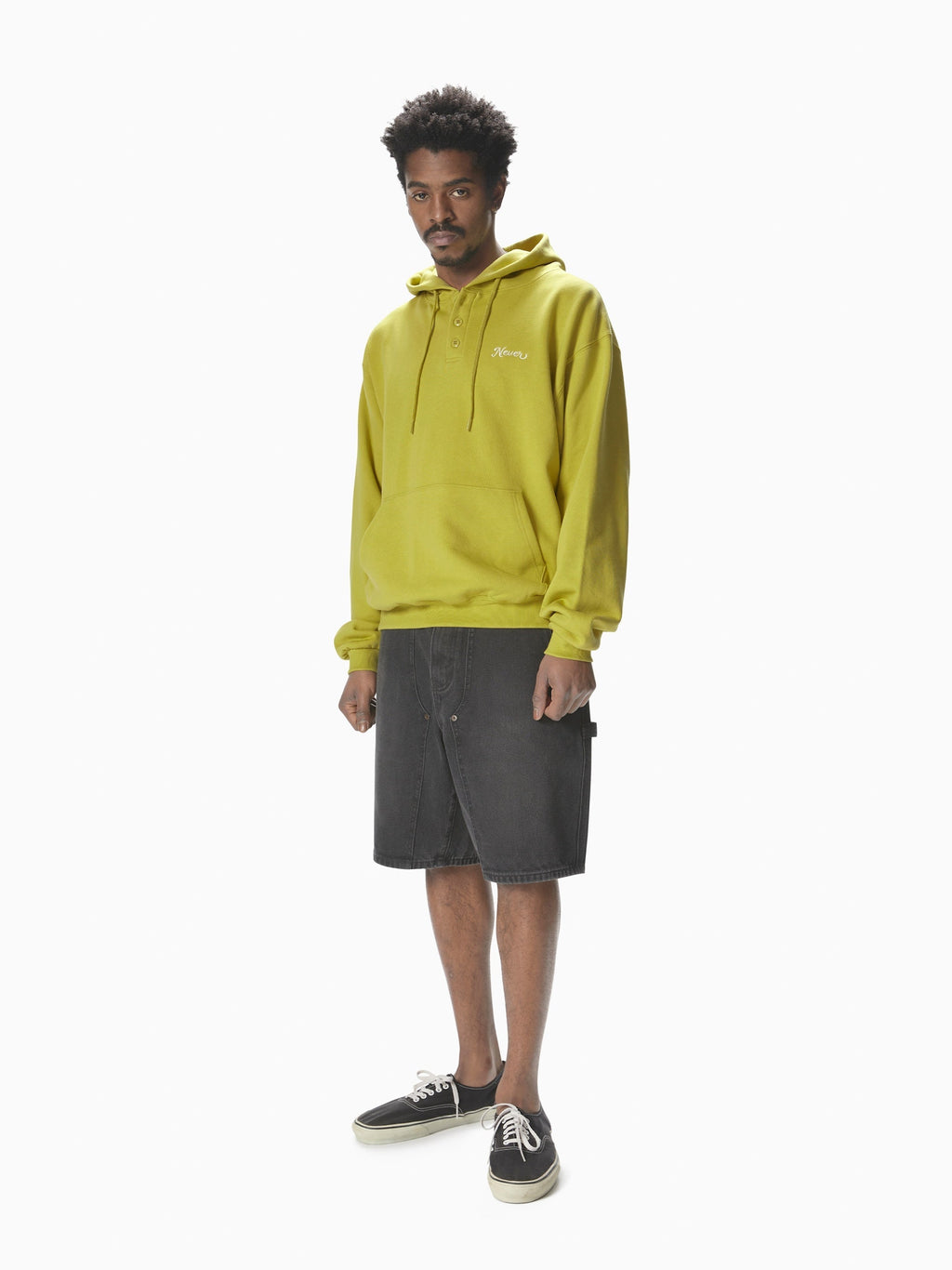 thisisneverthat - Quarter Button Hoodie (Lime Green) product image 4 | TRAB K-Fashion Australia