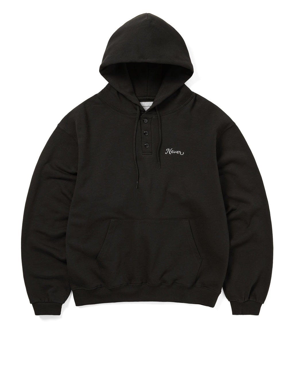 thisisneverthat - Quarter Button Hoodie (Off Black) product image 1 | TRAB K-Fashion Australia