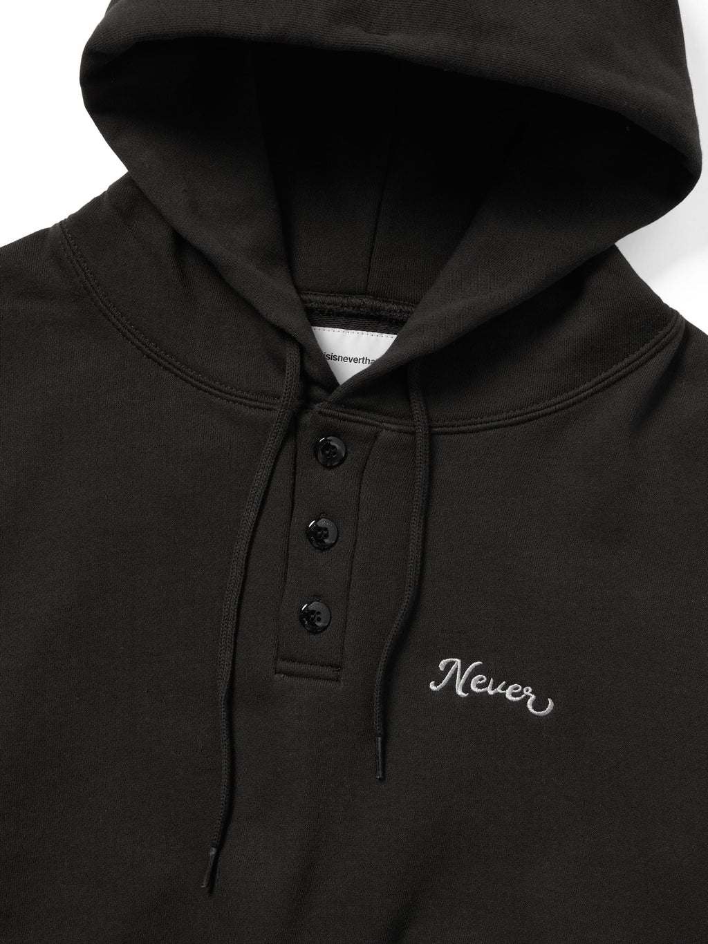 thisisneverthat - Quarter Button Hoodie (Black) product image 2 | TRAB K-Fashion Australia