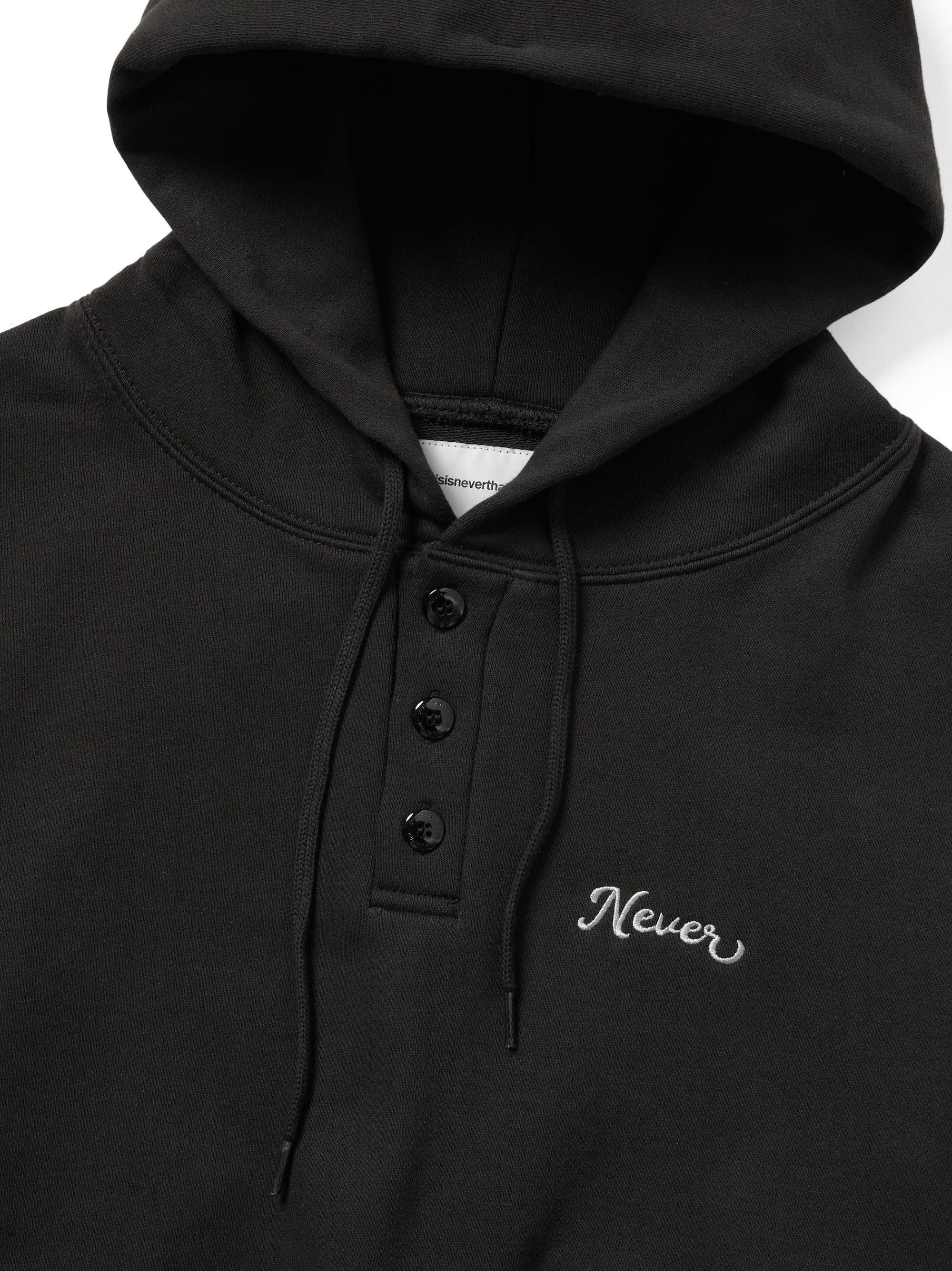 thisisneverthat - Quarter Button Hoodie (Off Black) product image 2 | TRAB K-Fashion Australia