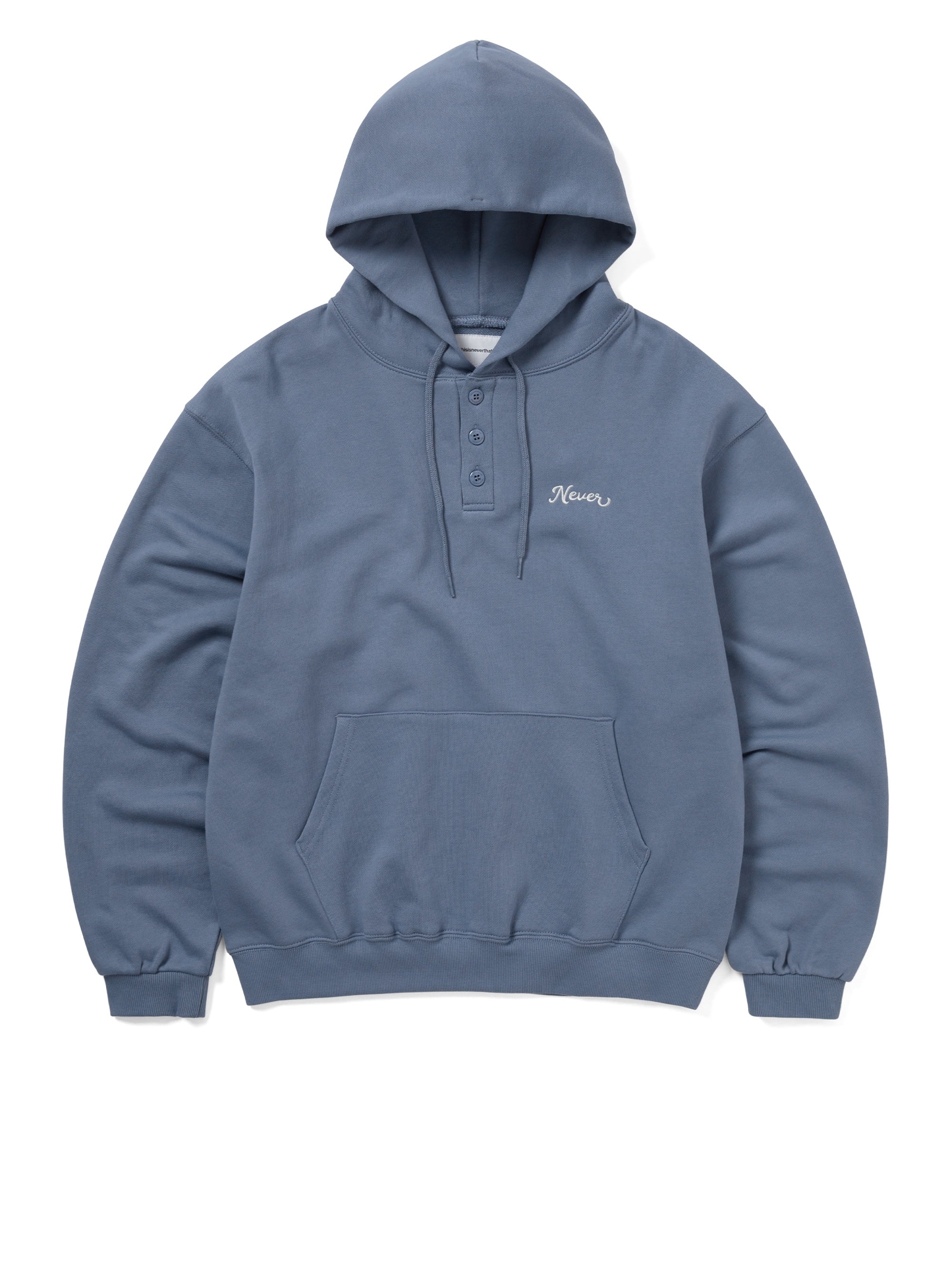 thisisneverthat - Quarter Button Hoodie (Steel Blue) product image 1 | TRAB K-Fashion Australia