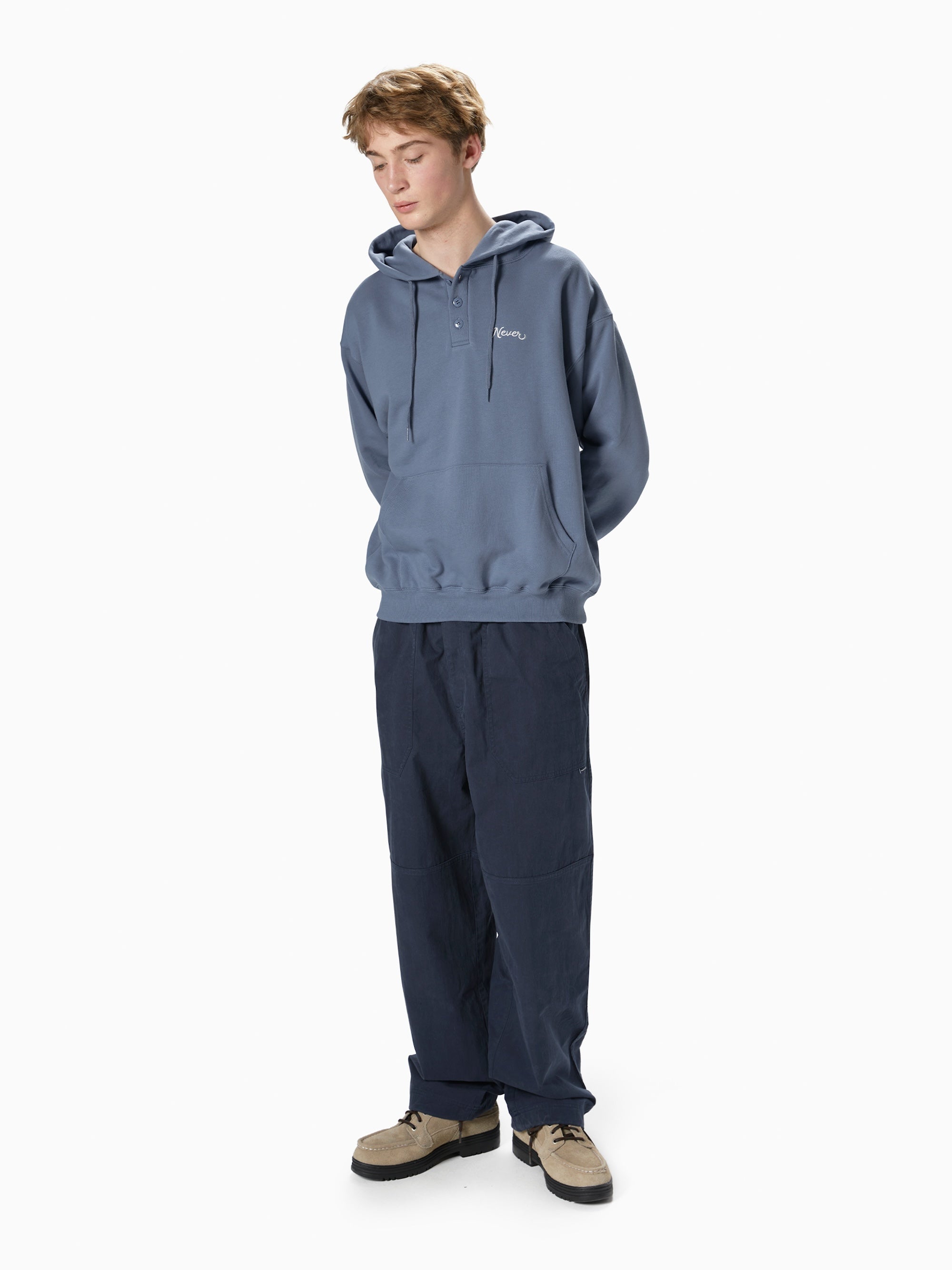 thisisneverthat - Quarter Button Hoodie (Steel Blue) product image 4 | TRAB K-Fashion Australia