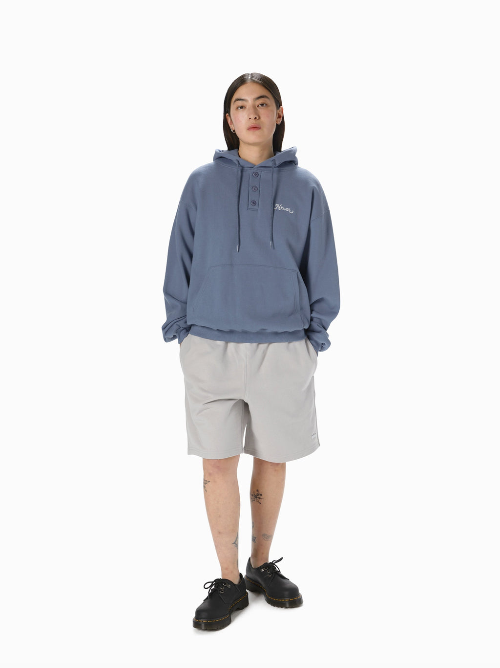 thisisneverthat - Quarter Button Hoodie (Blue) product image 5 | TRAB K-Fashion Australia