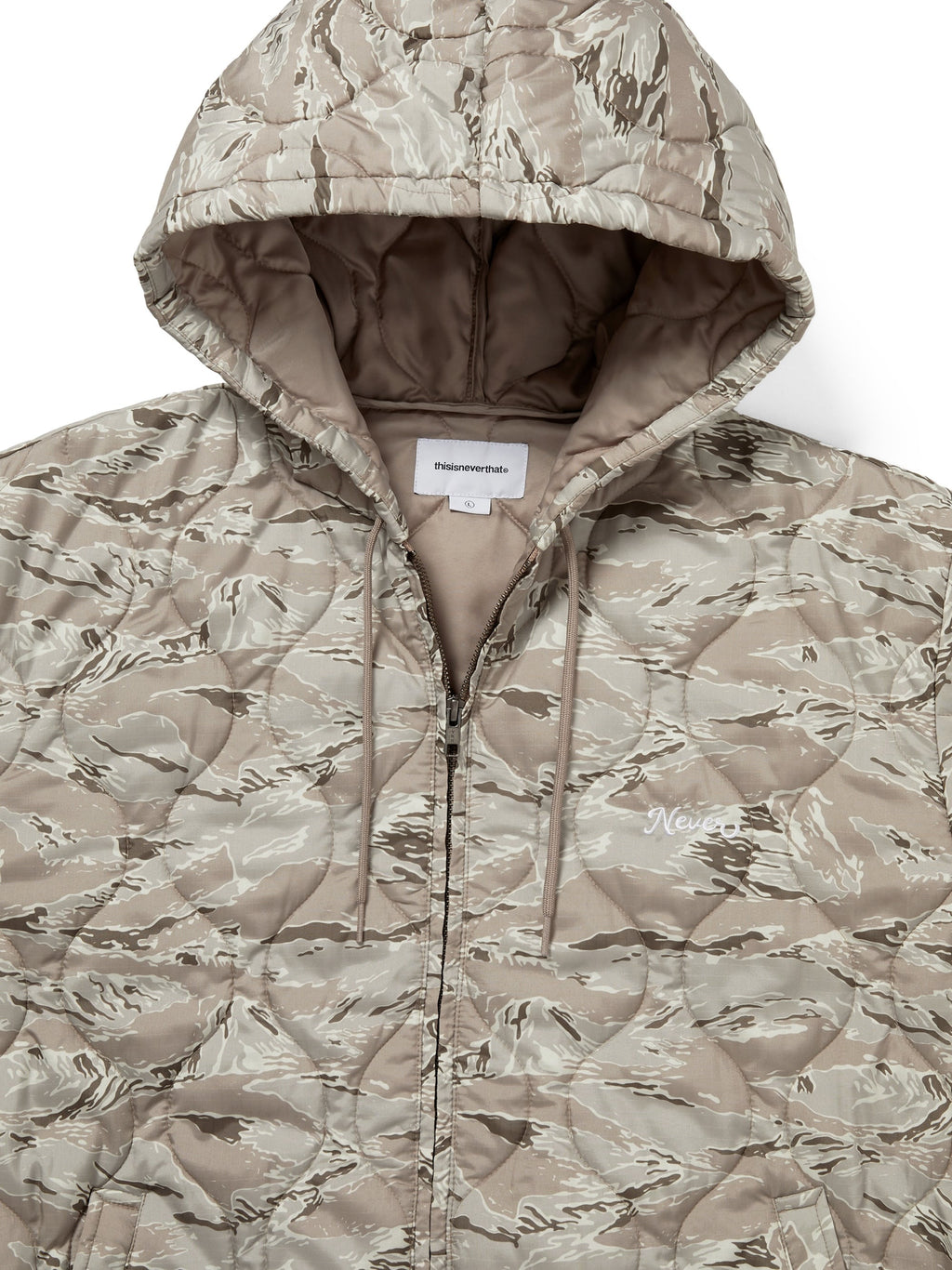 thisisneverthat - Quilted Hooded Jacket (beige) product image 2 | TRAB K-Fashion Australia