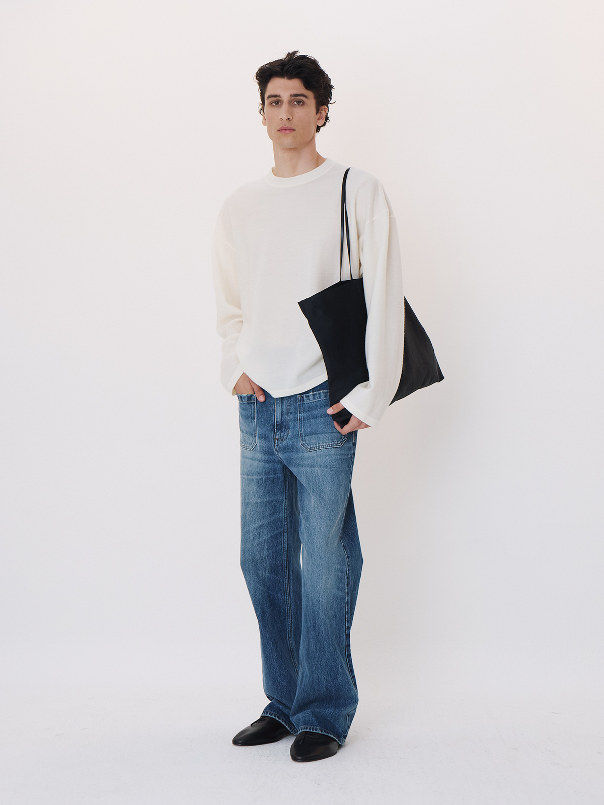 Recto - Wool Blend Oversized Top (Ivory) product image 2 | TRAB K-Fashion Australia