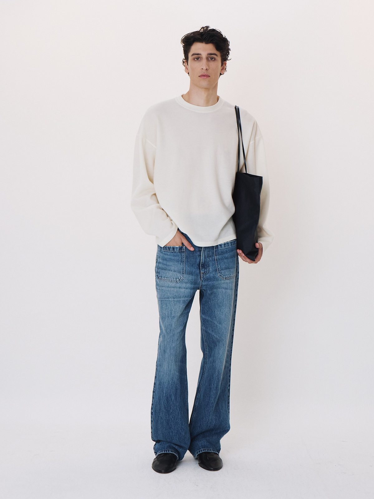 Recto - Wool Blend Oversized Top (Ivory) product image 1 | TRAB K-Fashion Australia