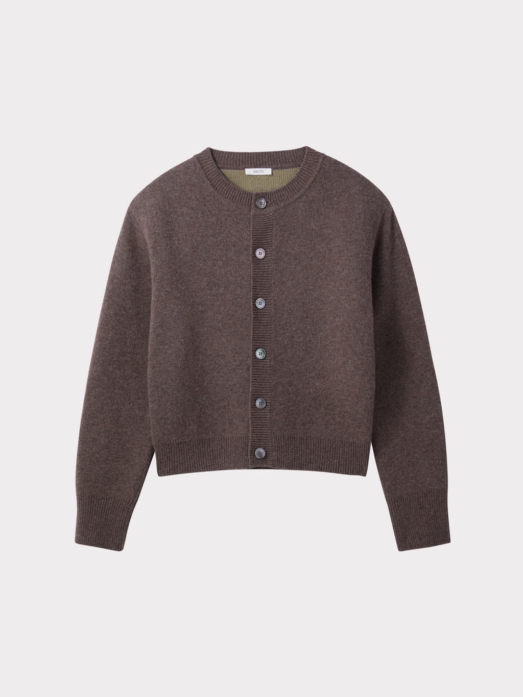 Recto - Double Face Contrast Cardigan (Taupe Brown) product image 5 | TRAB K-Fashion Australia