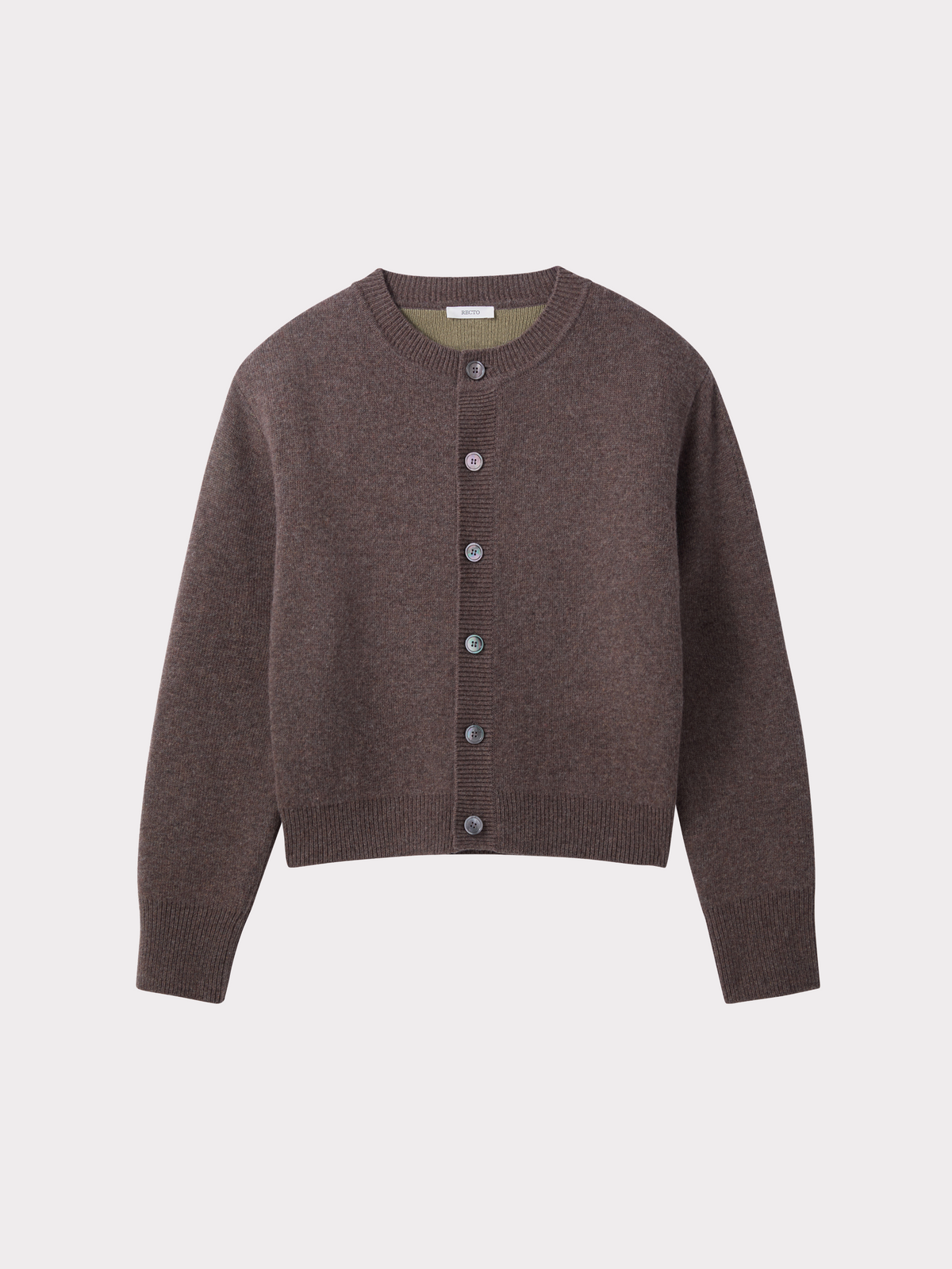 Recto - Double Face Contrast Cardigan (Taupe Brown) product image 5 | TRAB K-Fashion Australia