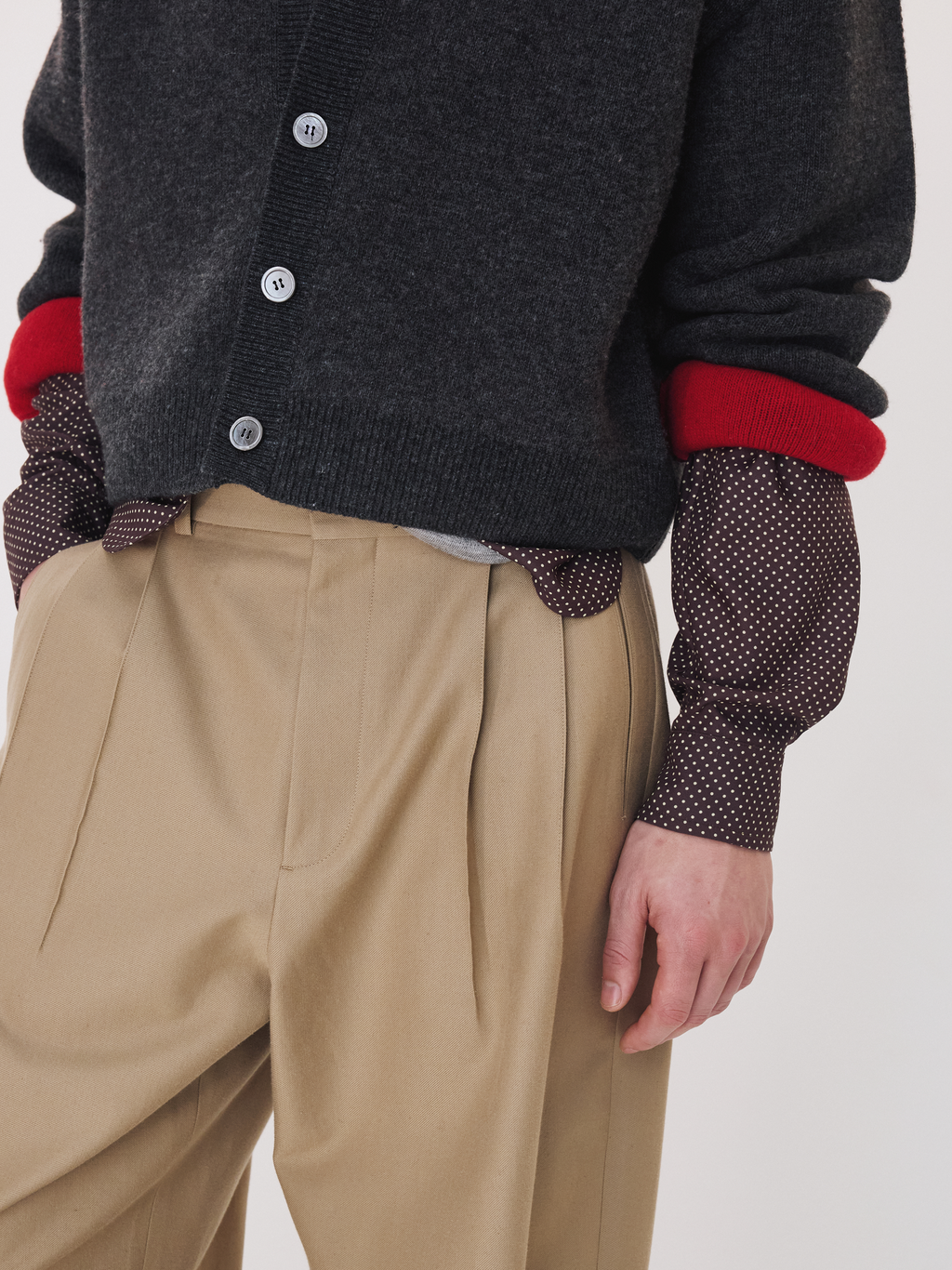 Recto - Double Face Contrast Cardigan (Charcoal Grey) product image 4 | TRAB K-Fashion Australia