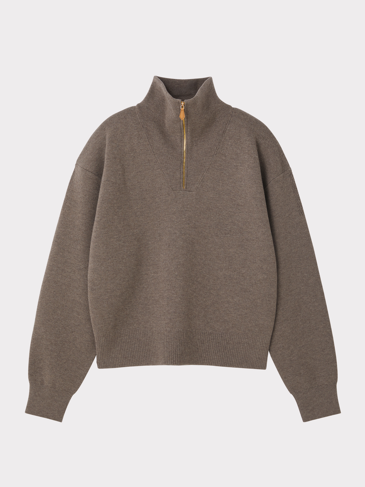 Recto - Half Zip Knit Jumper (Taupe Brown) product image 5 | TRAB K-Fashion Australia