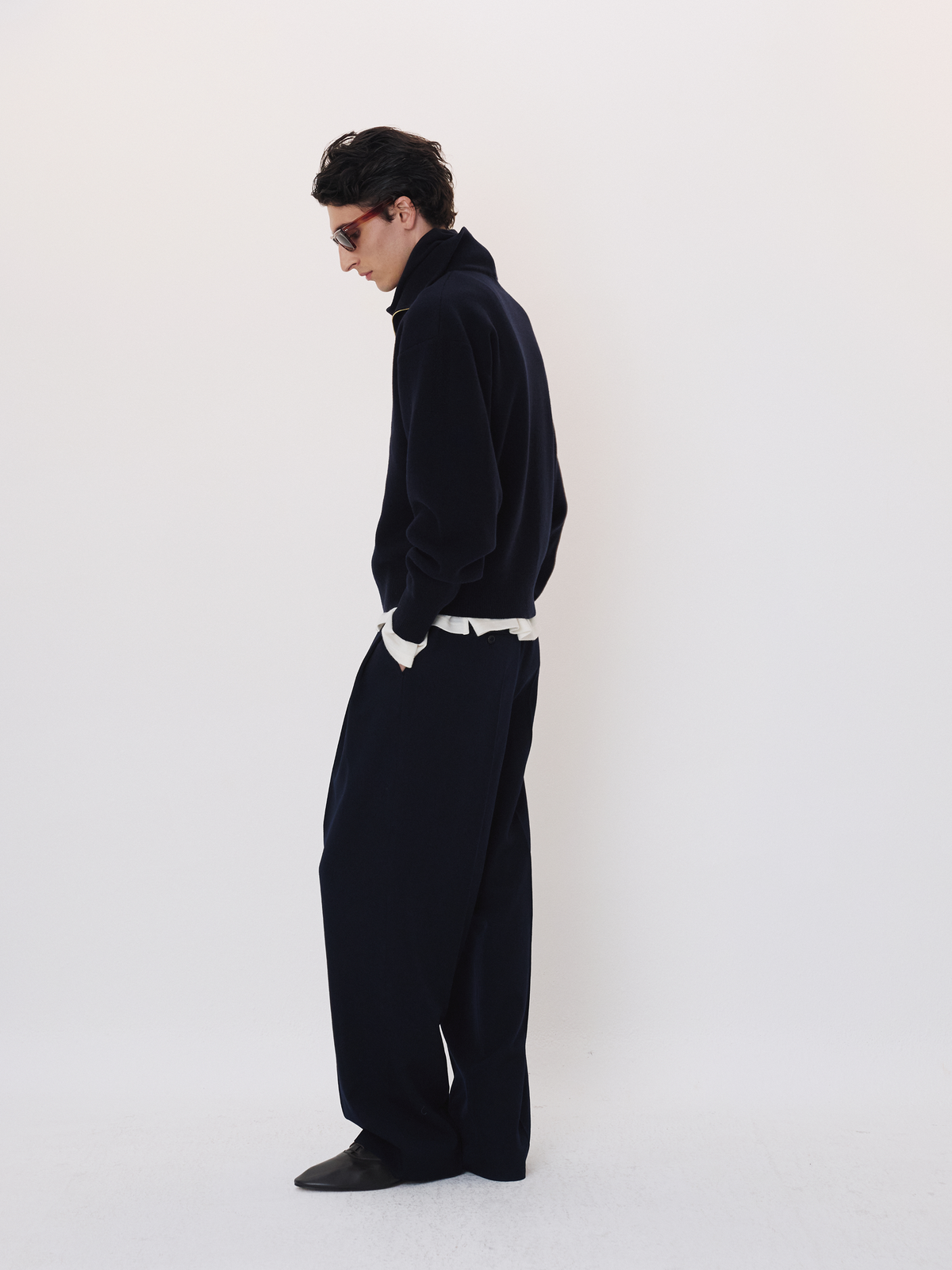 Recto - Half Zip Knit Jumper (Dark Navy) product image 3 | TRAB K-Fashion Australia