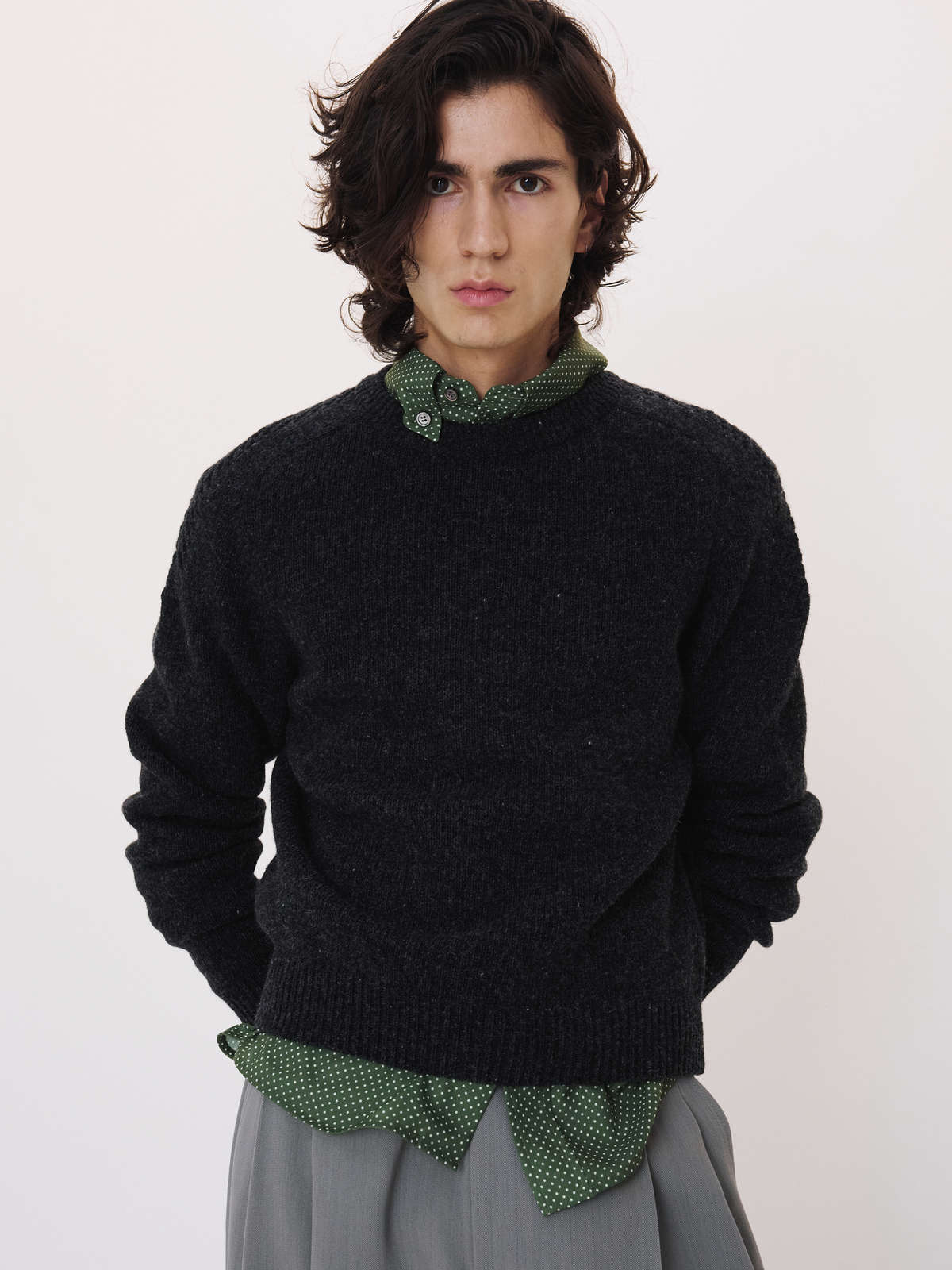 Recto - Shetland Wool Knit Top (Charcoal Grey) product image 1 | TRAB K-Fashion Australia