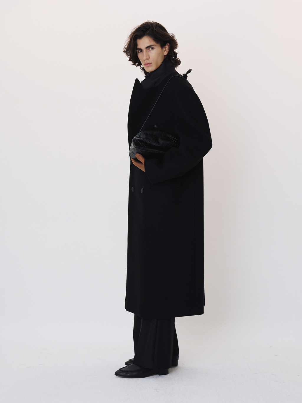 Recto - Classic Tailored Double Breasted Coat (Black) product image 3 | TRAB K-Fashion Australia