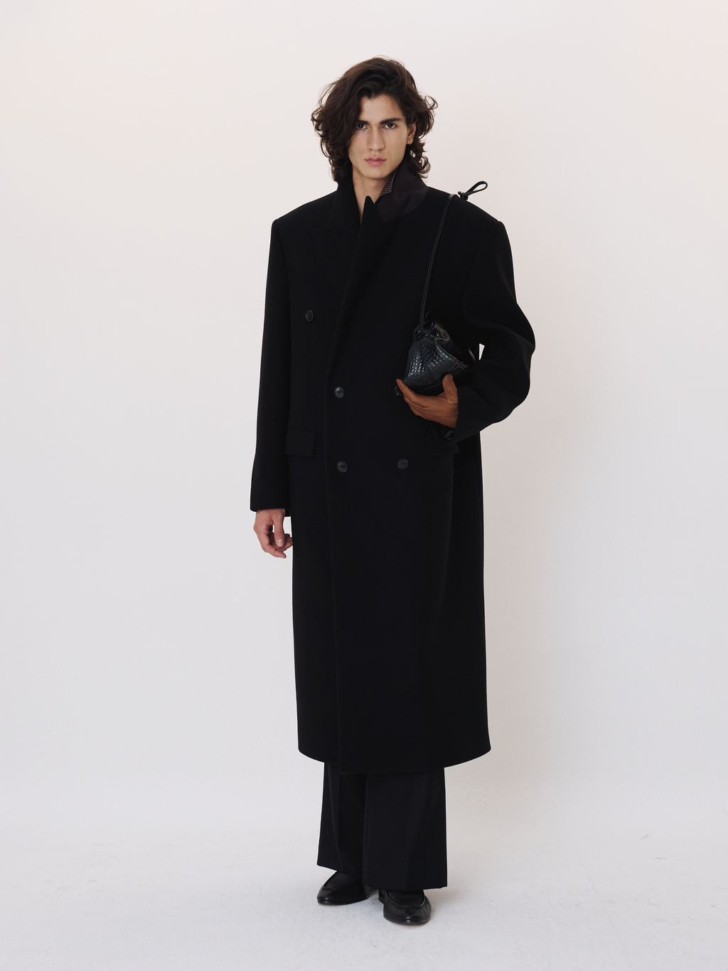 Recto - Classic Tailored Double Breasted Coat (Black) product image 1 | TRAB K-Fashion Australia