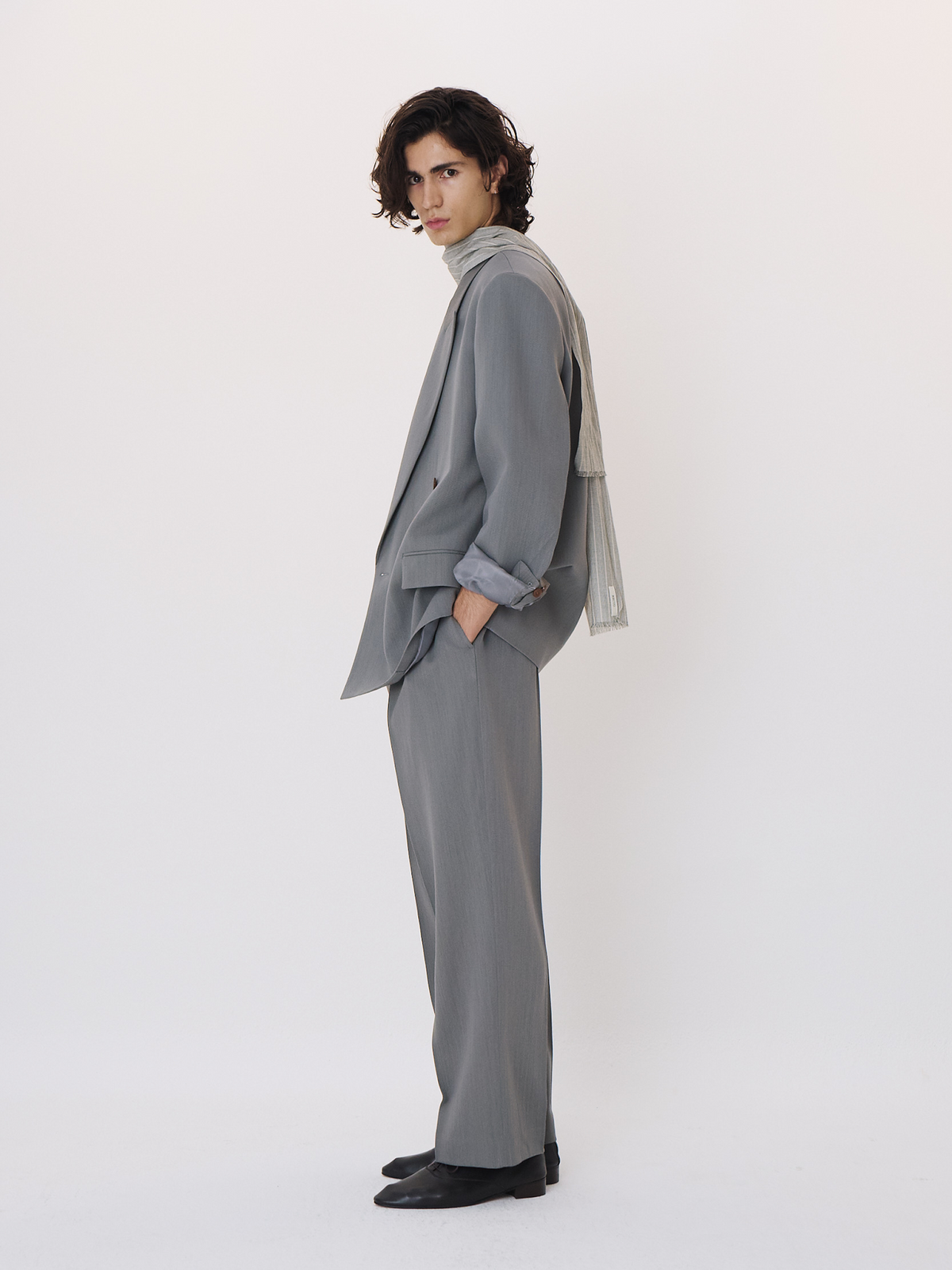 Recto - Classic Double Breasted Suit Jacket (Cool Grey) product image 2 | TRAB K-Fashion Australia