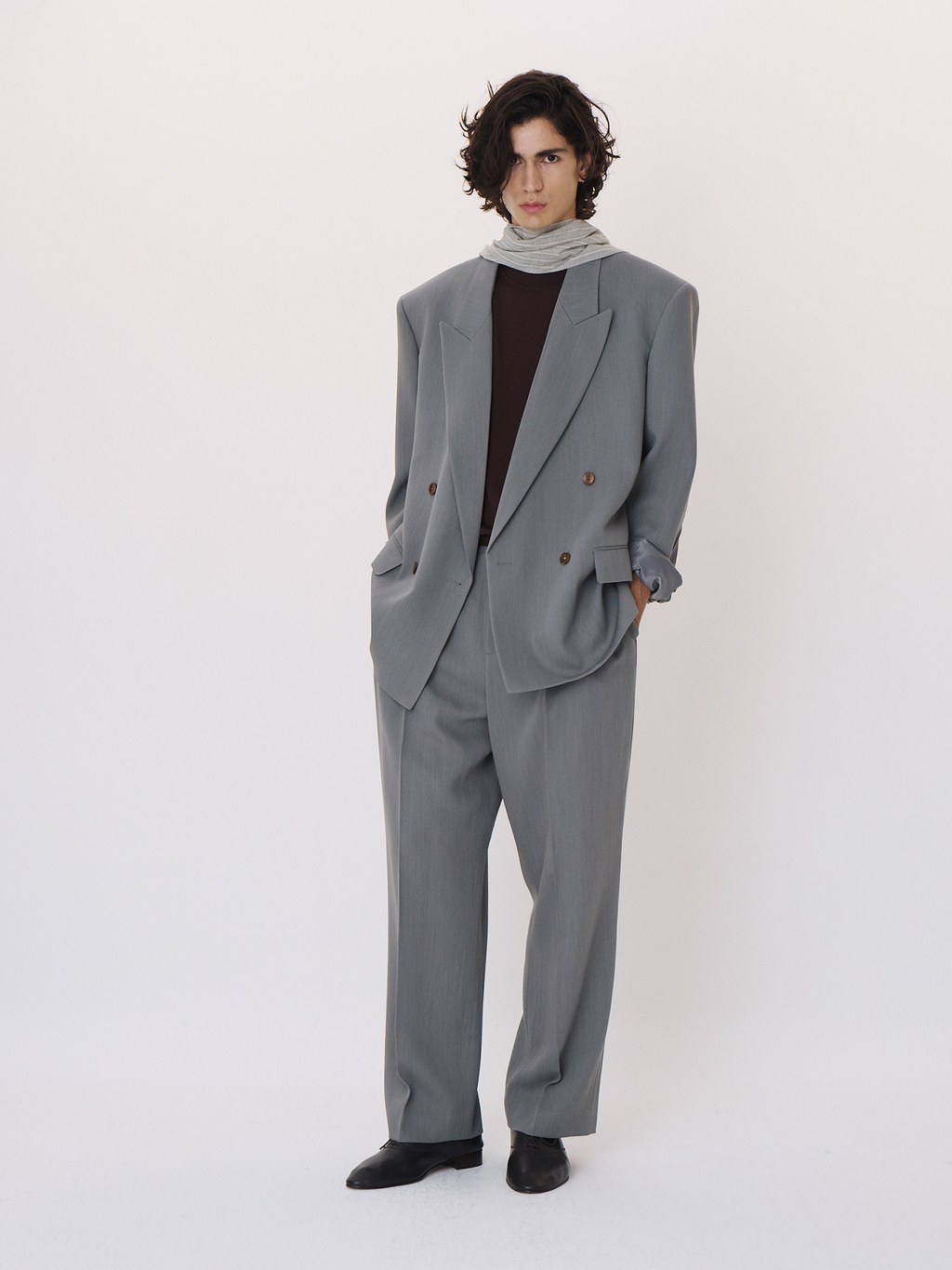 Recto - Classic Double Breasted Suit Jacket (Cool Grey) product image 1 | TRAB K-Fashion Australia