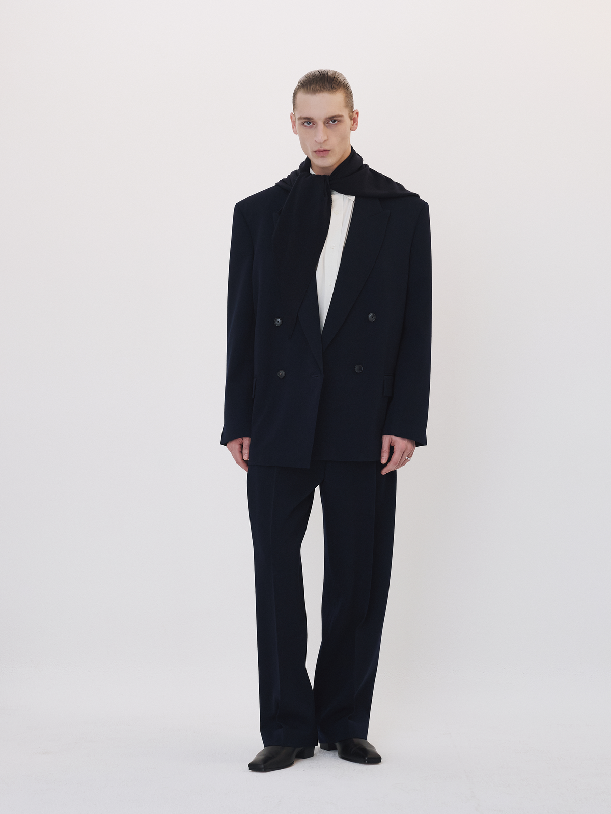 Recto - Classic Double Breasted Suit Jacket (Dark Navy) product image 1 | TRAB K-Fashion Australia