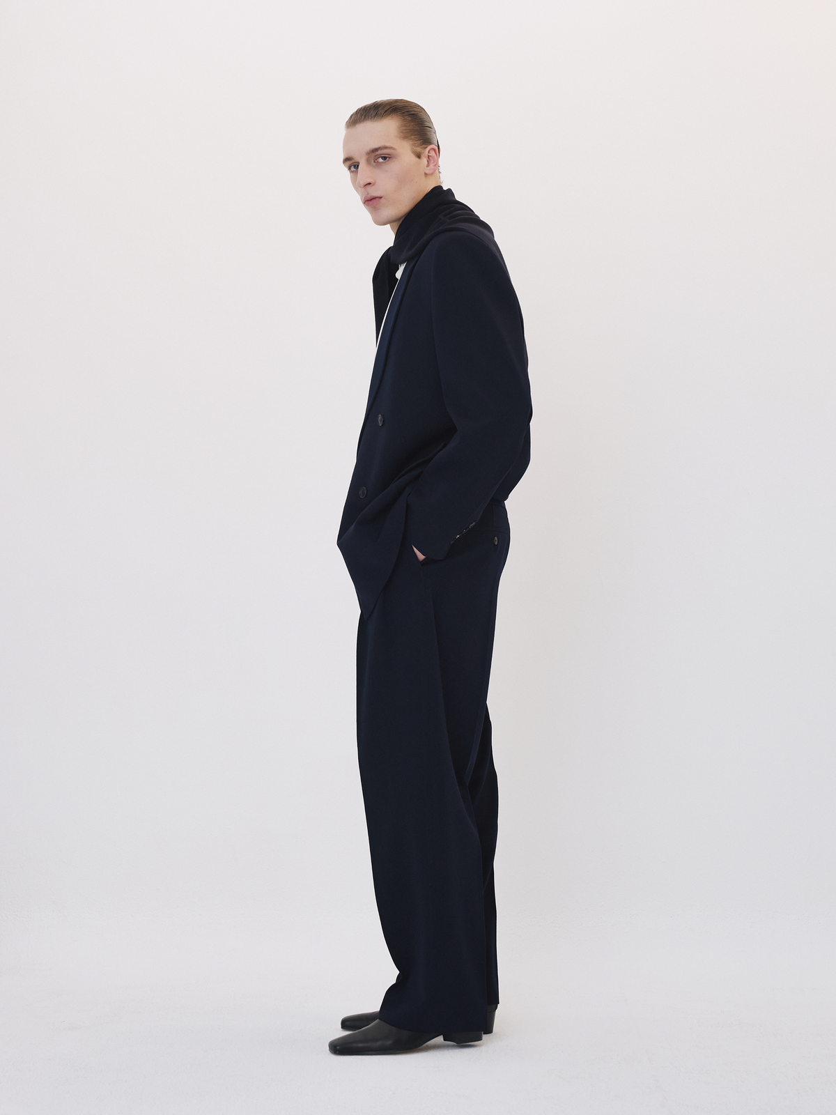 Recto - Classic Double Breasted Suit Jacket (Dark Navy) product image 3 | TRAB K-Fashion Australia