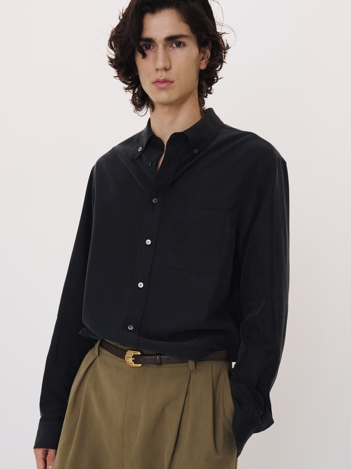 Recto - Classic Fluid Shirt (Black) product image 3 | TRAB K-Fashion Australia