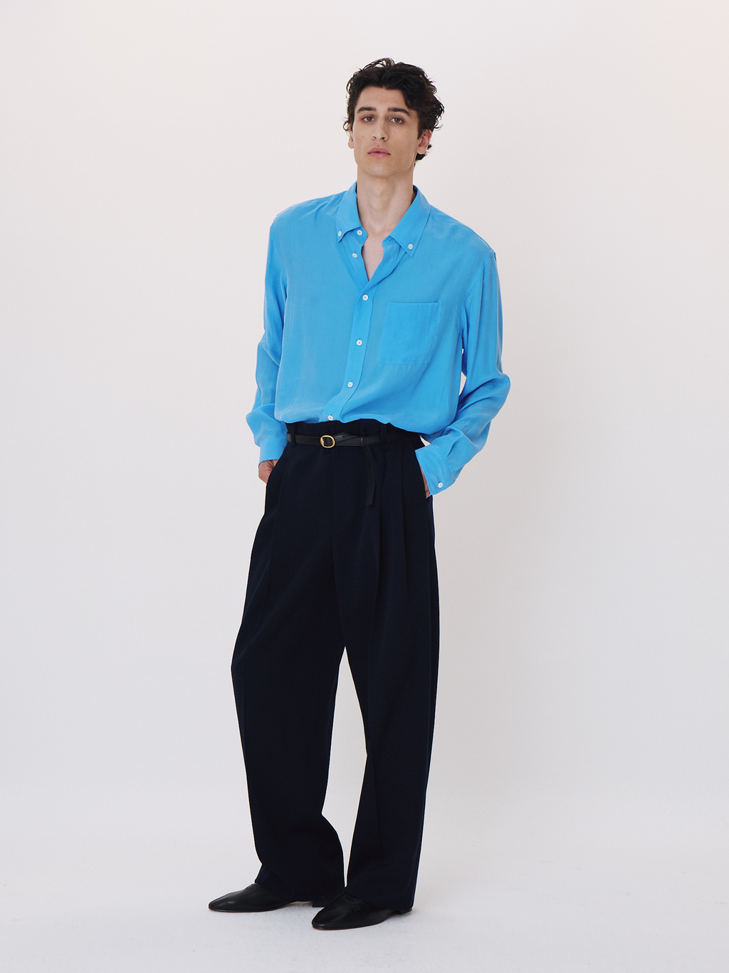 Recto - Classic Fluid Shirt (Turquoise Blue) product image 1 | TRAB K-Fashion Australia