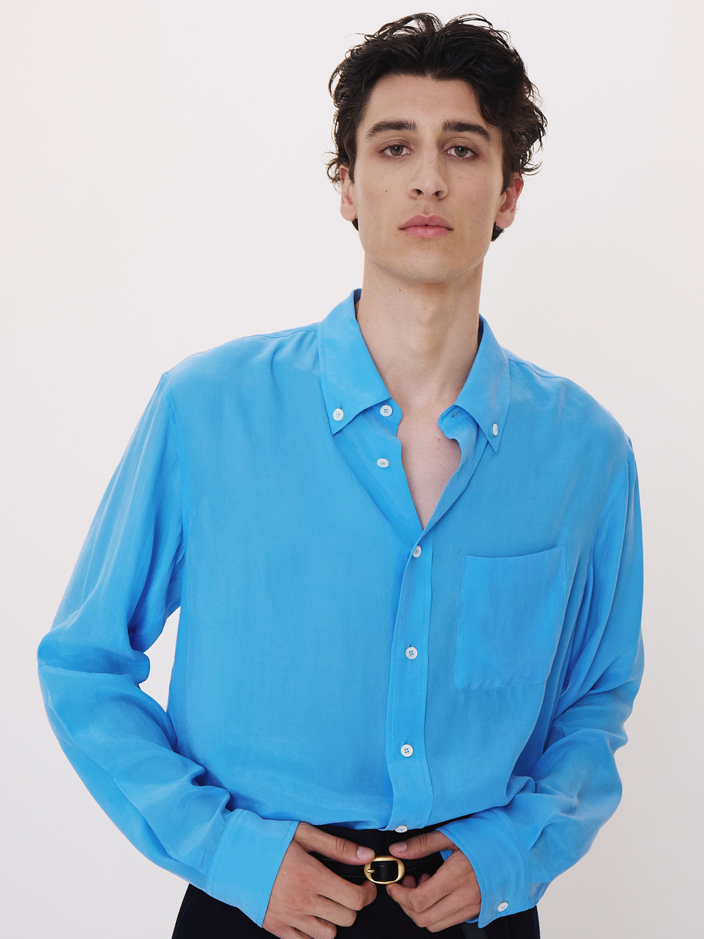 Recto - Classic Fluid Shirt (Turquoise Blue) product image 2 | TRAB K-Fashion Australia