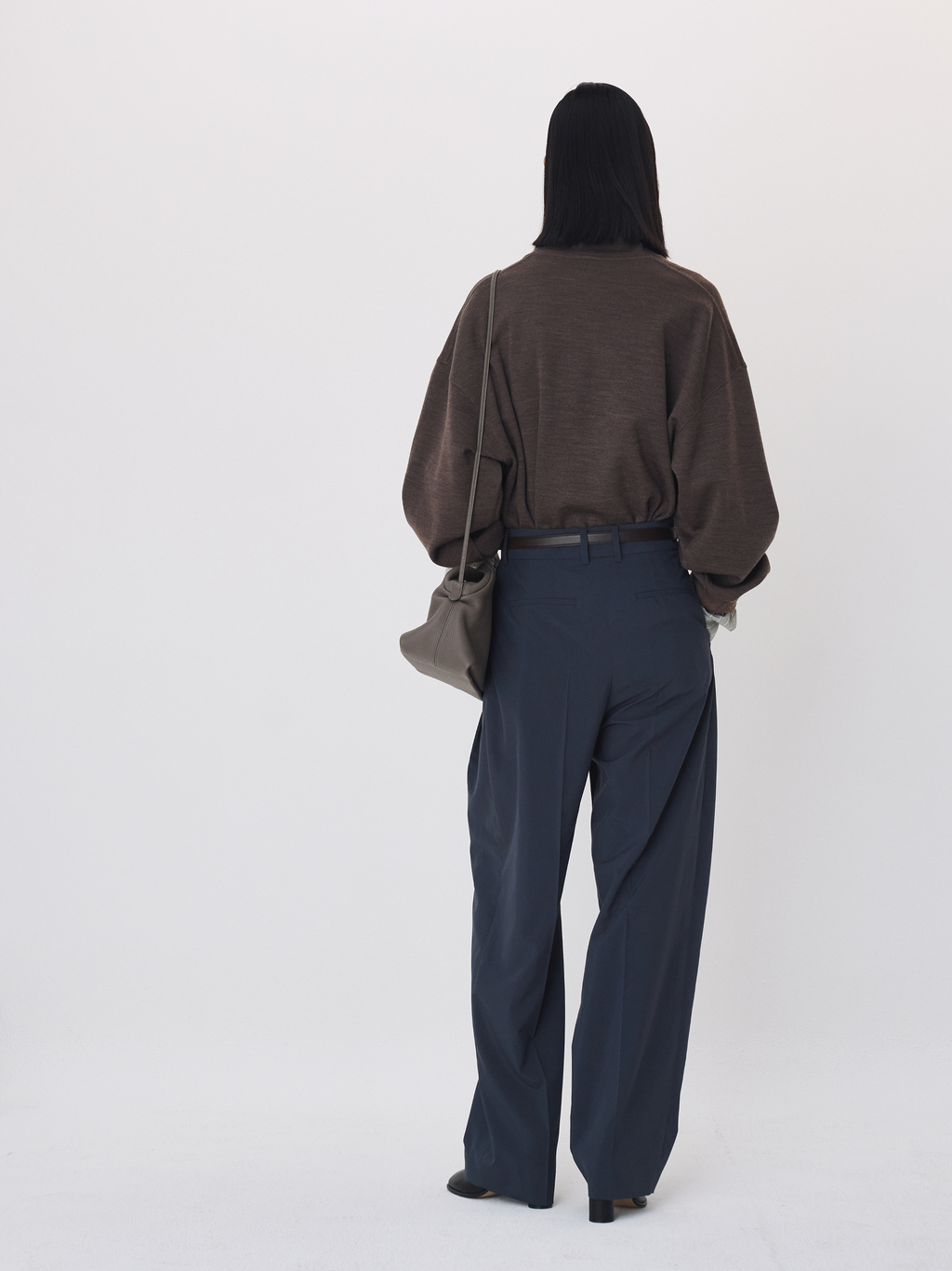 Recto - High Neck Wool Jersey Top (Taupe Brown) product image 3 | TRAB K-Fashion Australia