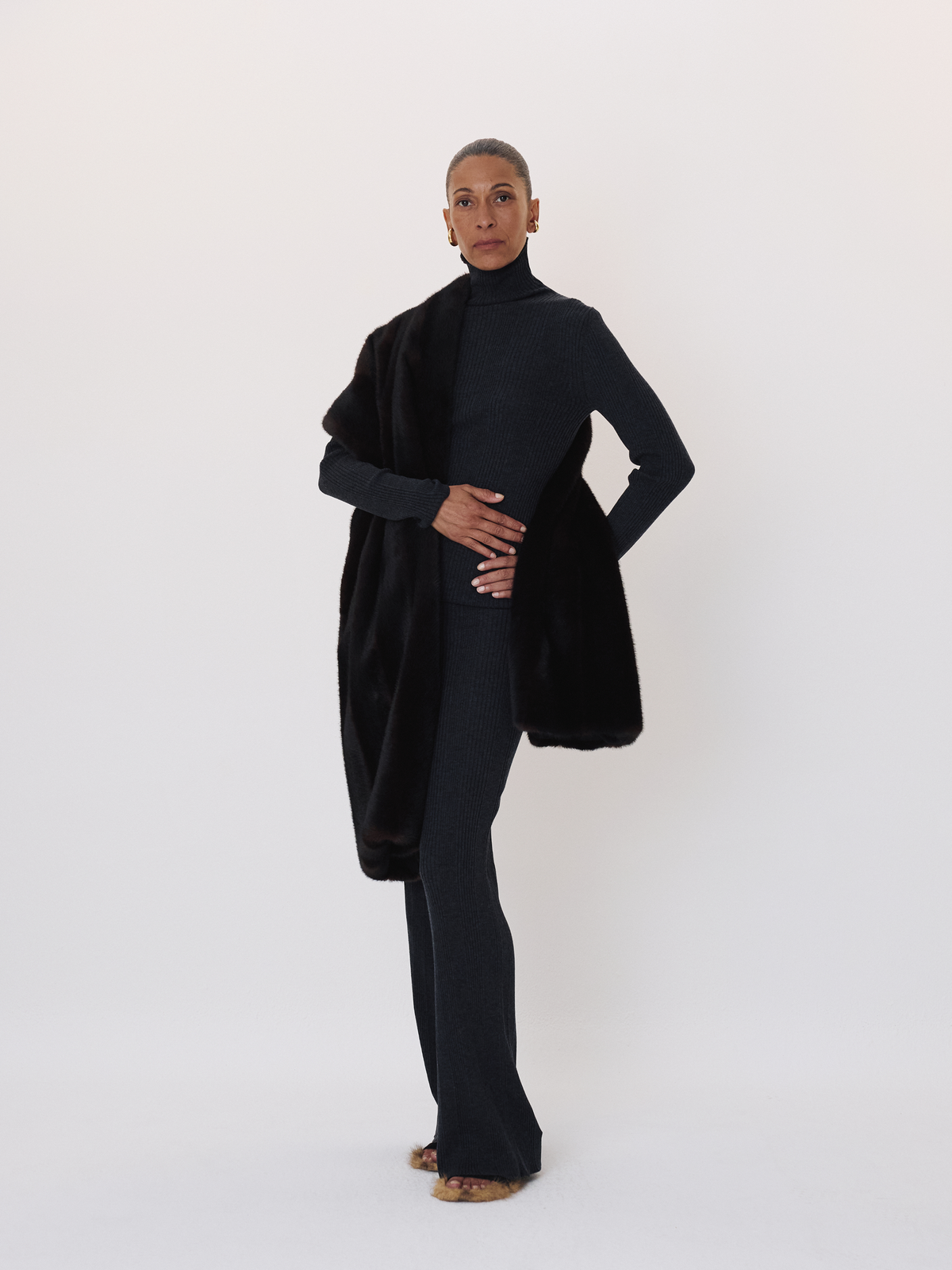 Recto - Ribbed Knit Pants (Charcoal Grey) product image 2 | TRAB K-Fashion Australia