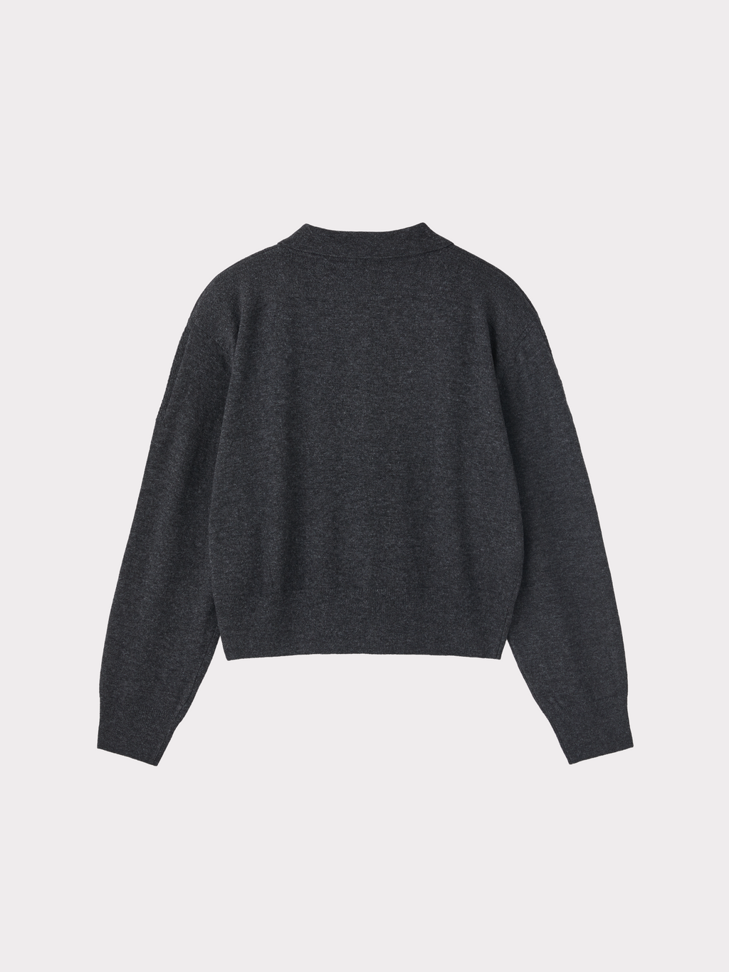Recto - Double Shoulder Polo Knit Top (Charcoal Grey) product image 5 | TRAB K-Fashion Australia