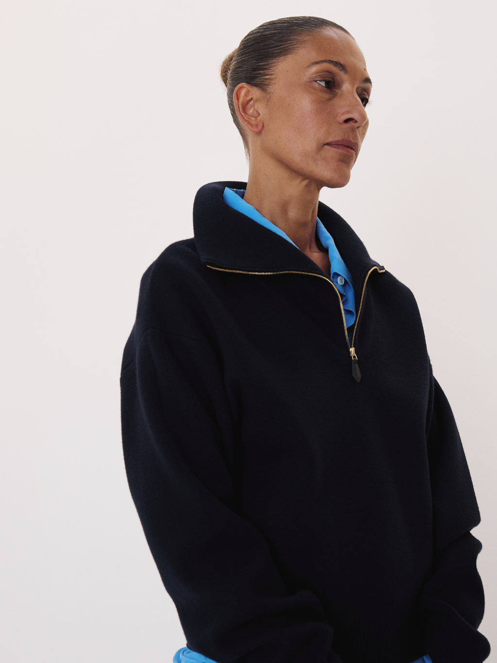 Recto - Half Zip Knit Jumper (Dark Navy) product image 2 | TRAB K-Fashion Australia