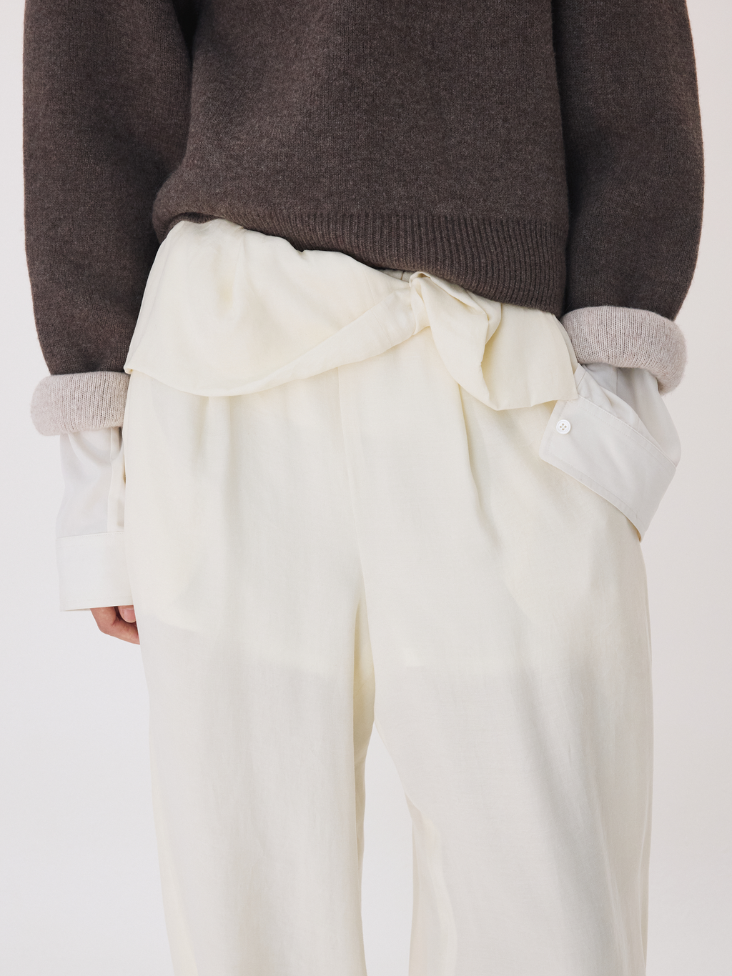 Recto - Double Face Contrast Knit Top (Taupe Brown) product image 4 | TRAB K-Fashion Australia