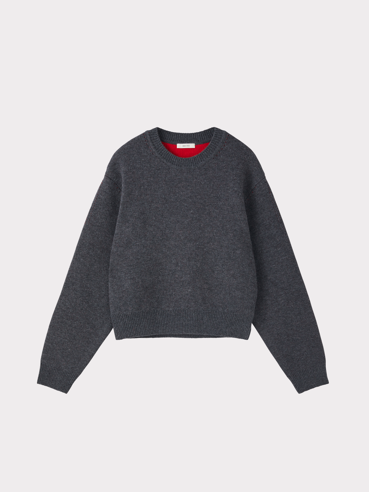 Recto - Double Face Contrast Knit Top (Charcoal Grey) product image 4 | TRAB K-Fashion Australia