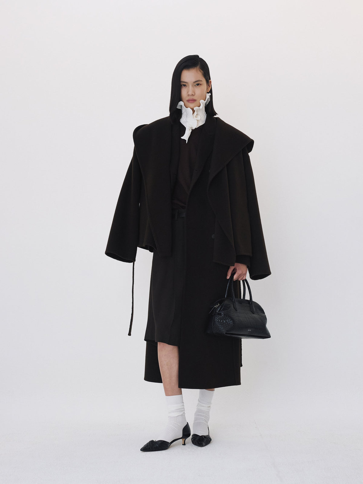 Recto - Handmade Hood Belted Coat (Dark Chocolate) product image 3 | TRAB K-Fashion Australia