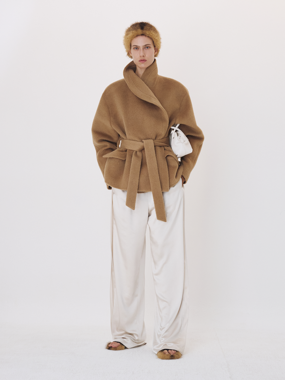 Recto - Opera Collar Lama Wool Coat (Ochre) product image 2 | TRAB K-Fashion Australia