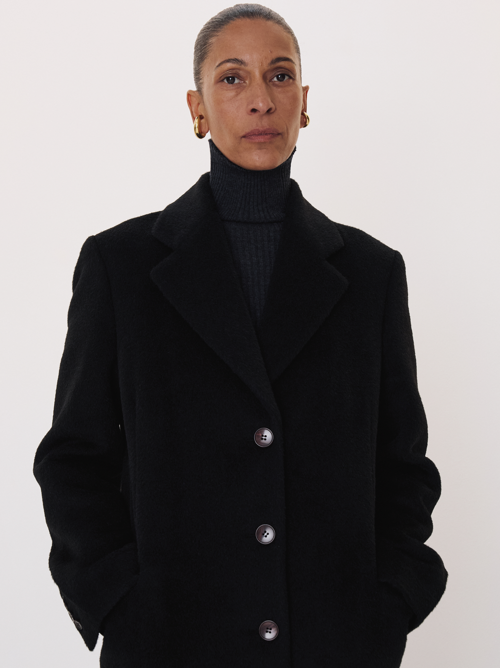 Recto - Classic Lama Wool Coat (Black) product image 2 | TRAB K-Fashion Australia