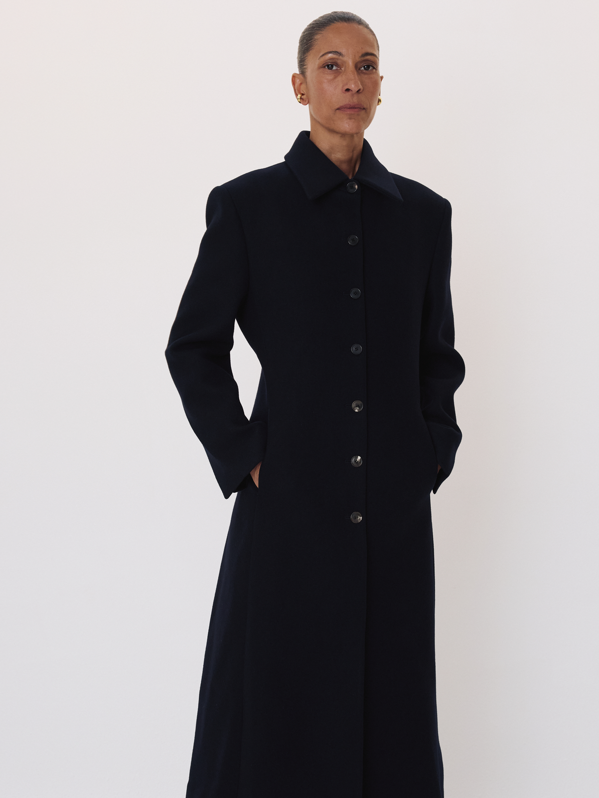 Recto - Tailored Slim Fit Coat (Dark Navy) product image 1 | TRAB K-Fashion Australia