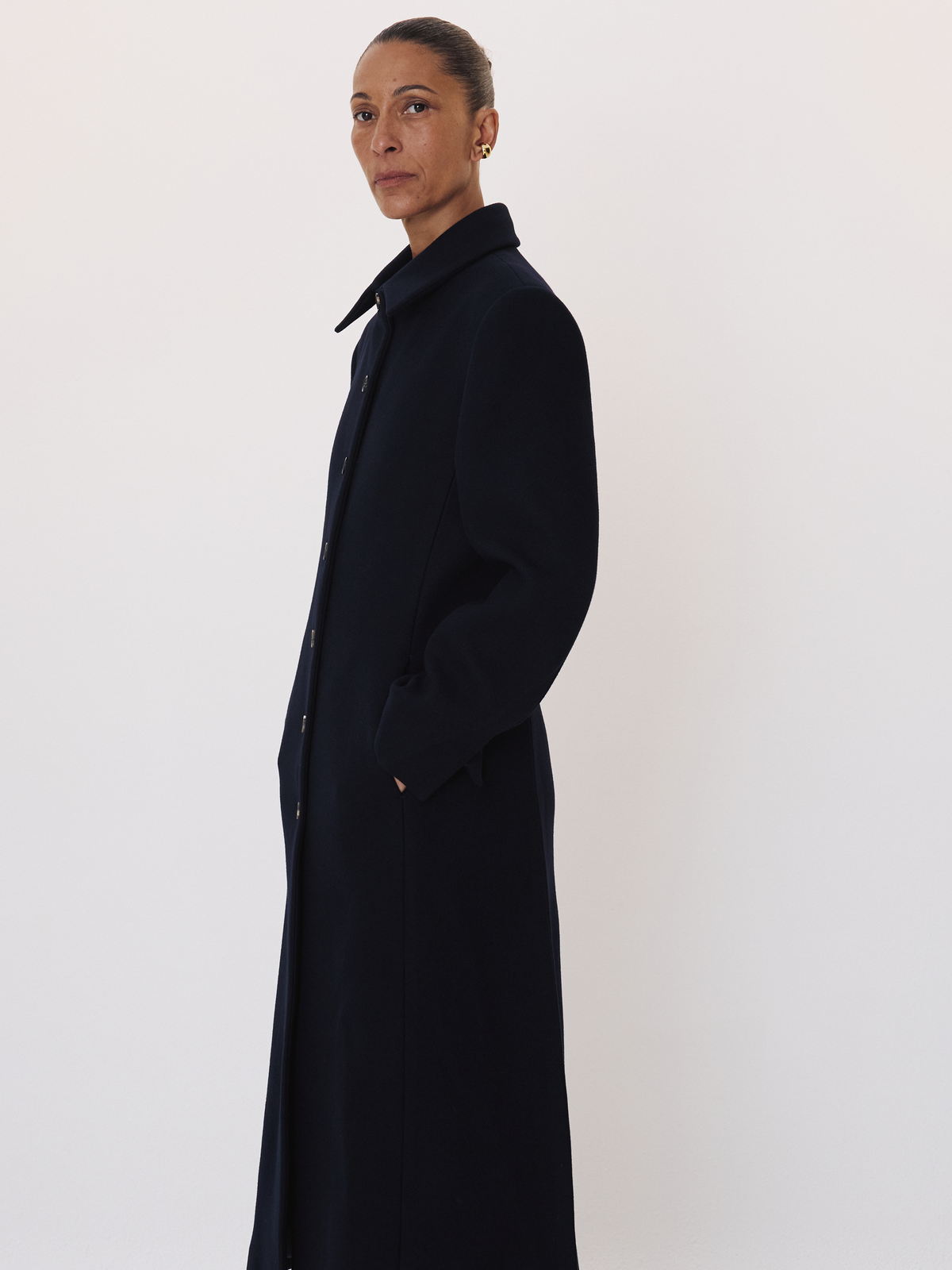 Recto - Tailored Slim Fit Coat (Dark Navy) product image 3 | TRAB K-Fashion Australia