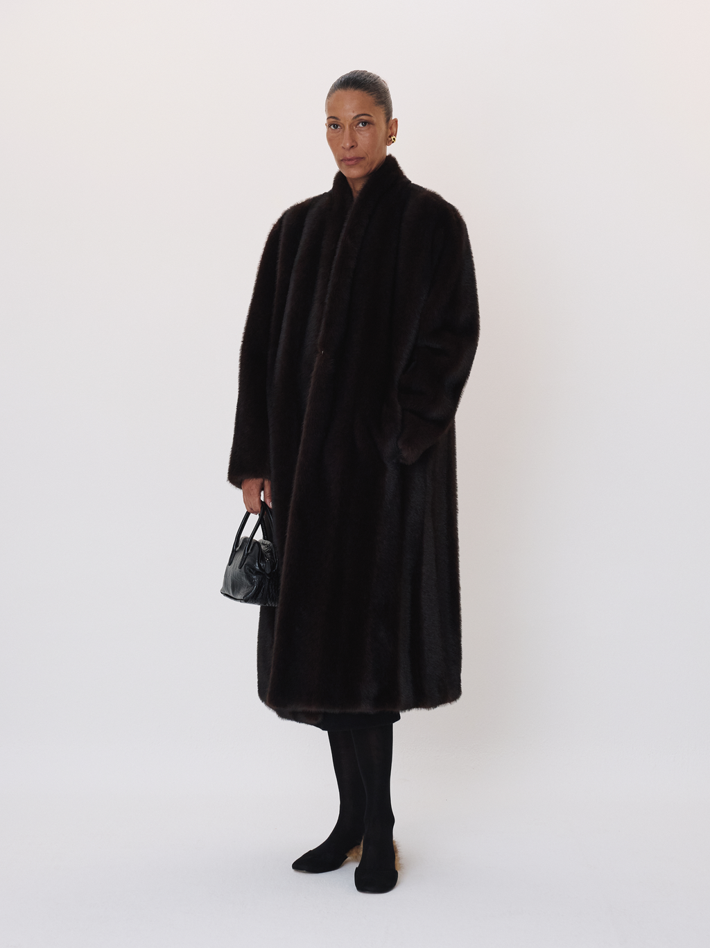 Recto - Relaxed Faux Fur Coat (Dark Brown) product image 1 | TRAB K-Fashion Australia
