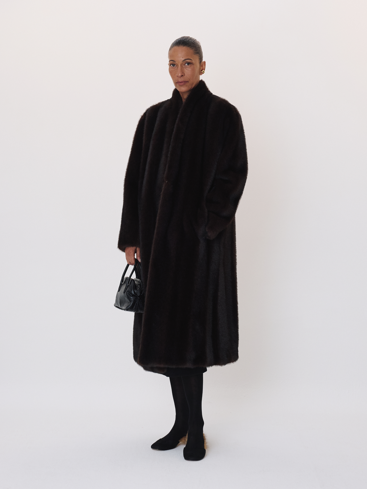 Recto - Relaxed Faux Fur Coat (Dark Brown) product image 1 | TRAB K-Fashion Australia
