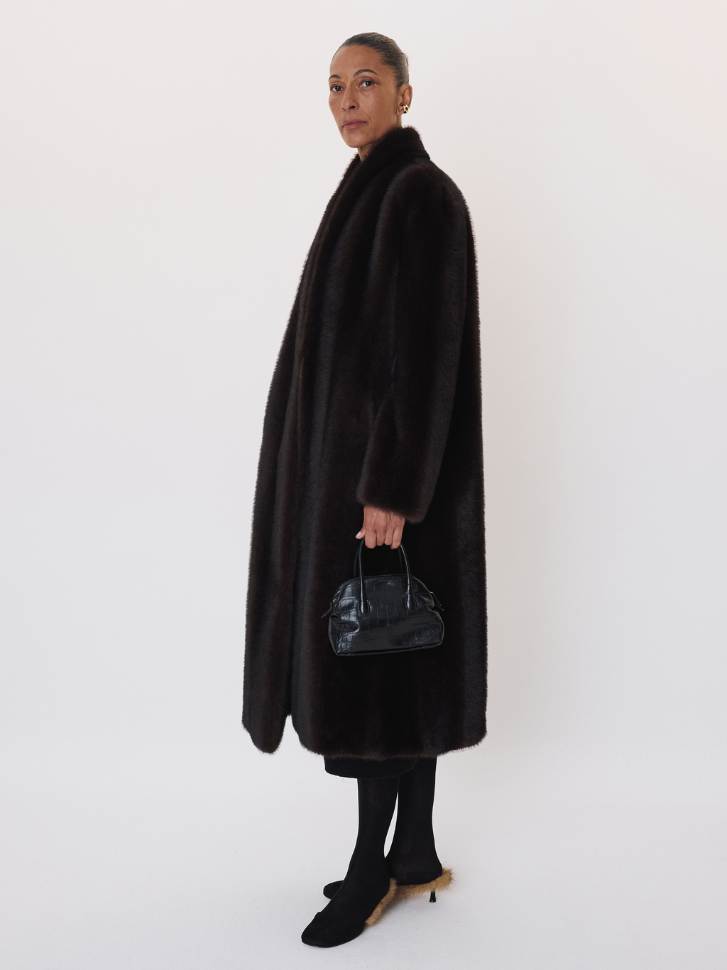 Recto - Relaxed Faux Fur Coat (Dark Brown) product image 3 | TRAB K-Fashion Australia