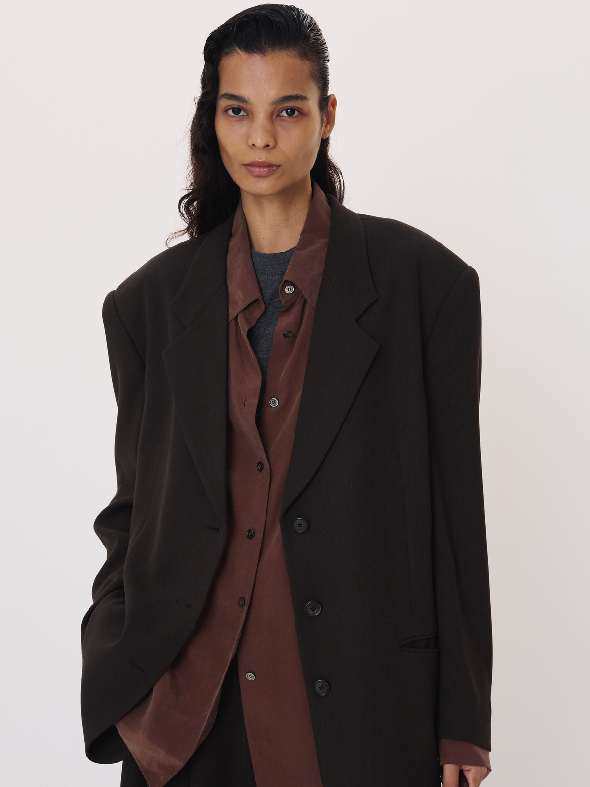 Recto - Oversized Single Suit Jacket (Khaki Brown) product image 3 | TRAB K-Fashion Australia