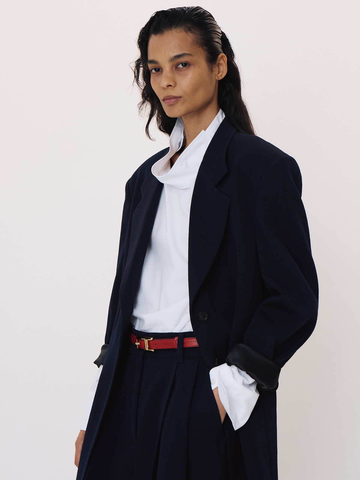 Recto - Oversized Single Suit Jacket (Dark Navy) product image 2 | TRAB K-Fashion Australia