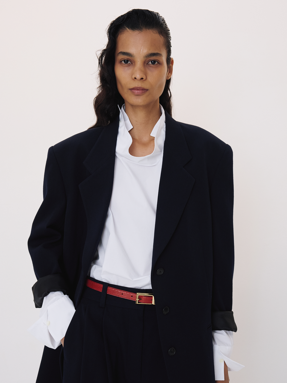 Recto - Oversized Single Suit Jacket (Dark Navy) product image 3 | TRAB K-Fashion Australia