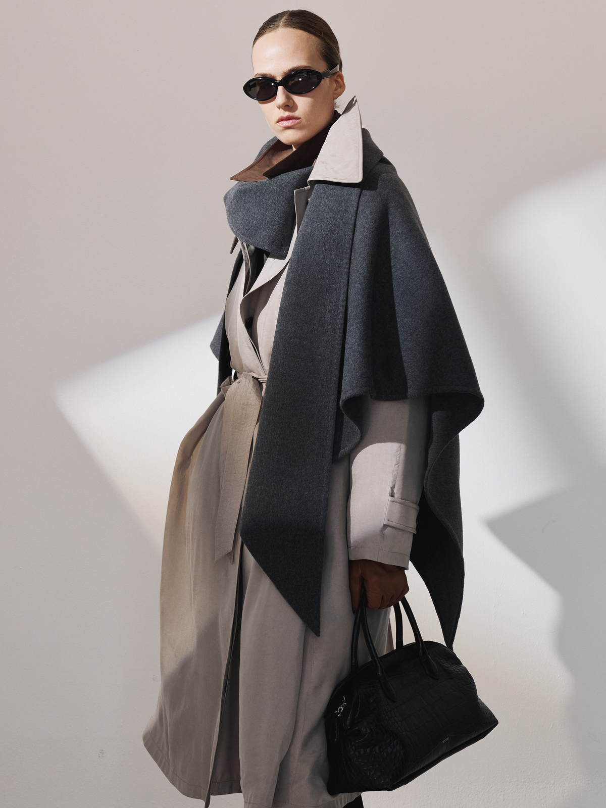 Recto - Padded Trench Coat (Taupe Grey) product image 4 | TRAB K-Fashion Australia