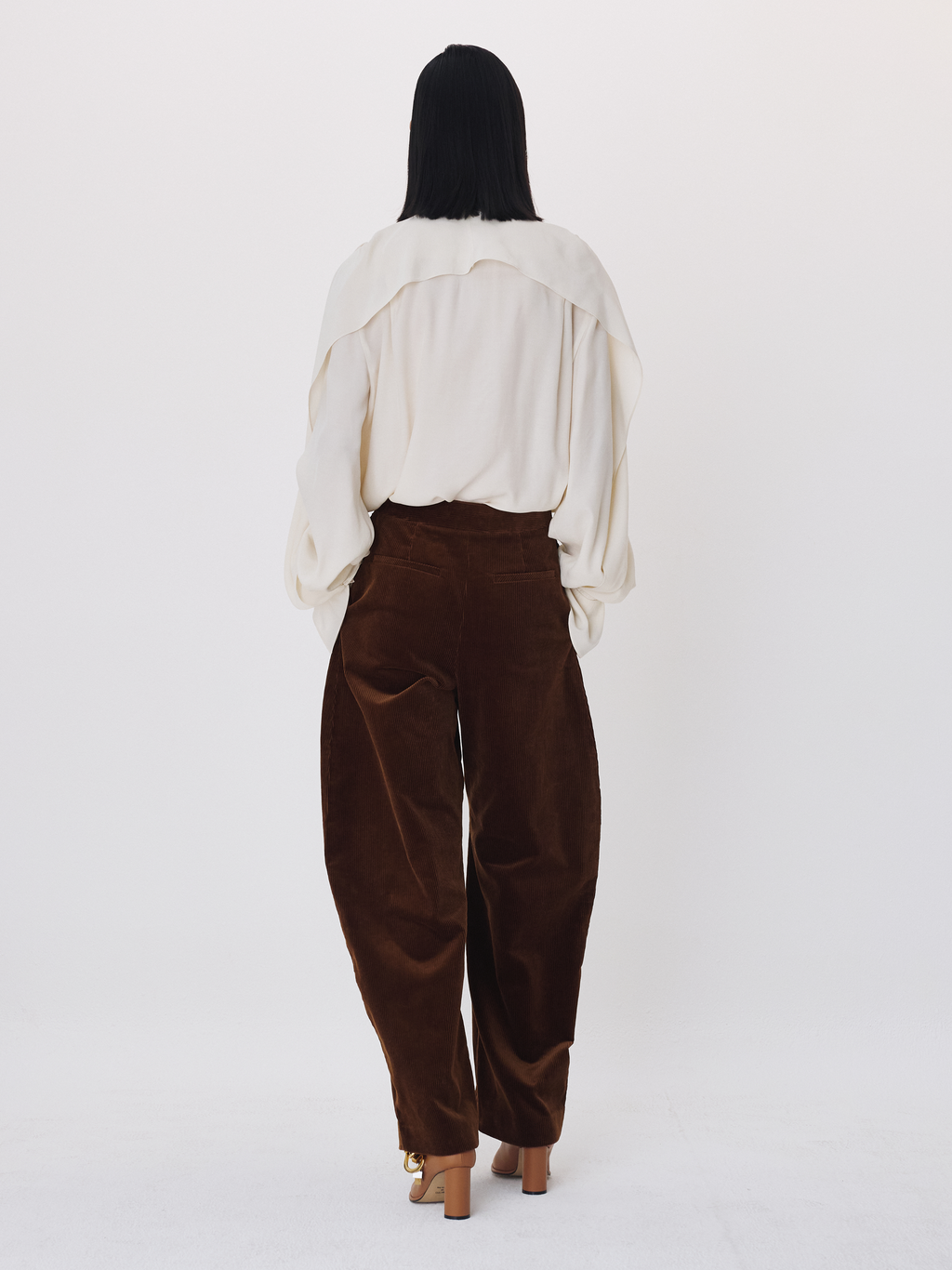 Recto - High Rise Curved Leg Corduroy Pants (Tobacco) product image 3 | TRAB K-Fashion Australia