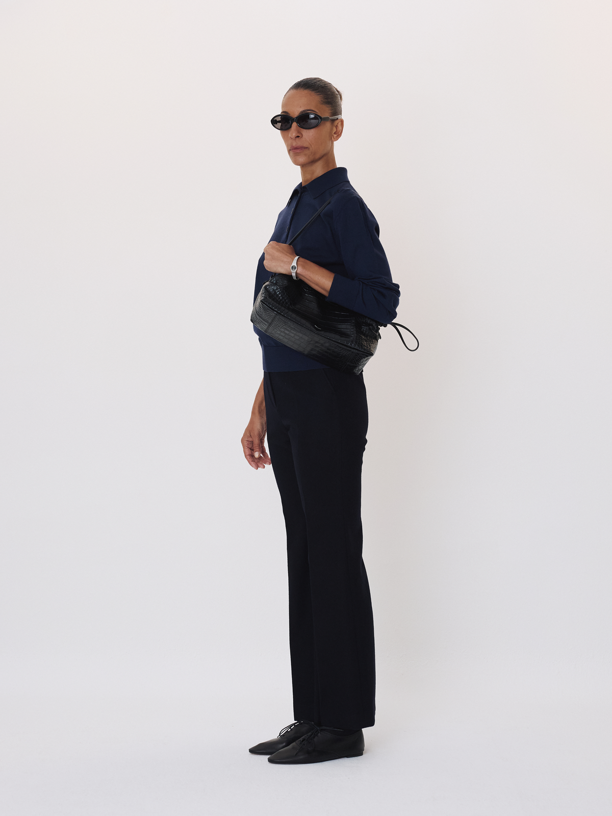 Recto - Wool Blend Flared Pants (Dark Navy) product image 3 | TRAB K-Fashion Australia
